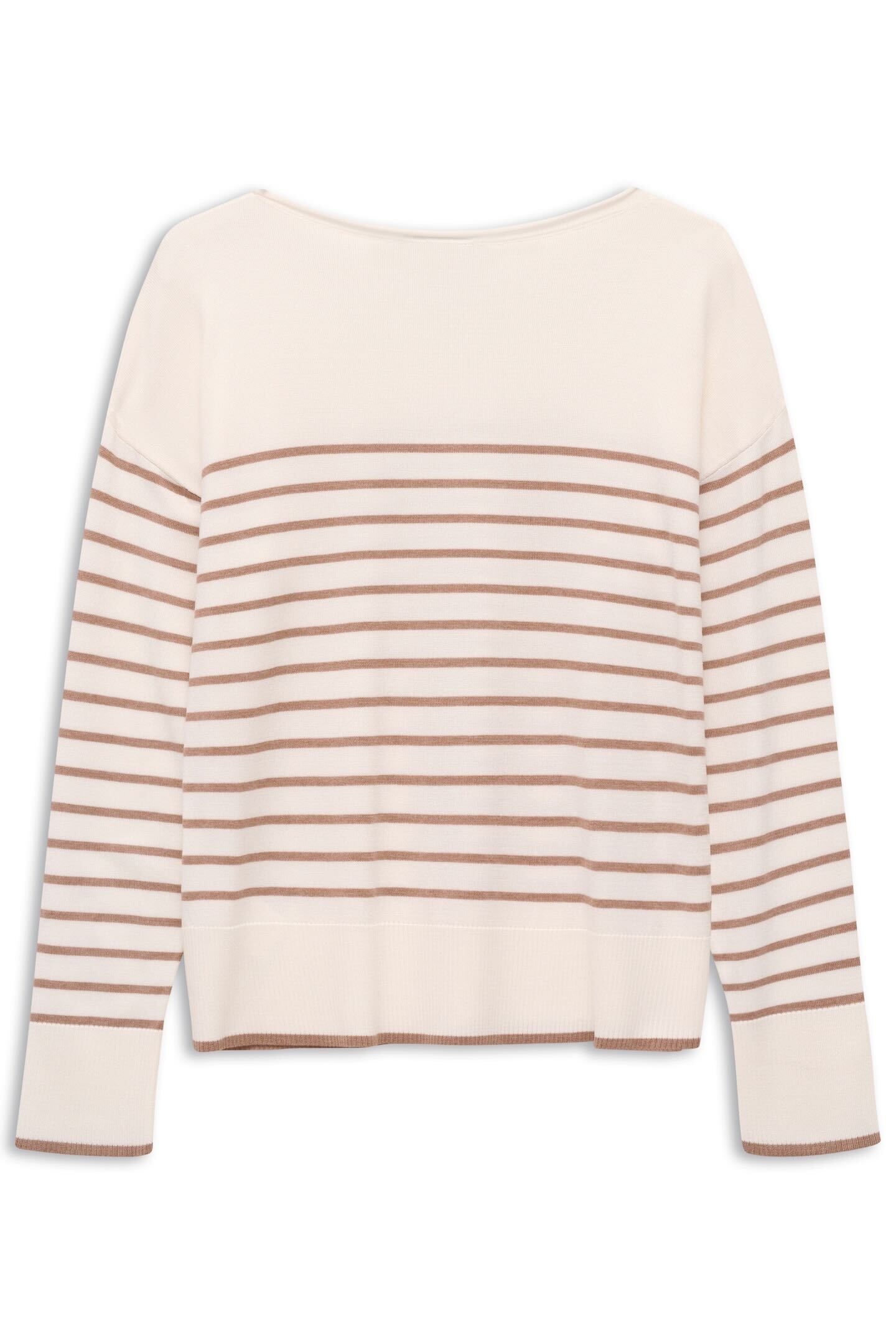 bugatti Pull à col rond »Regular Fit« mit Streifen