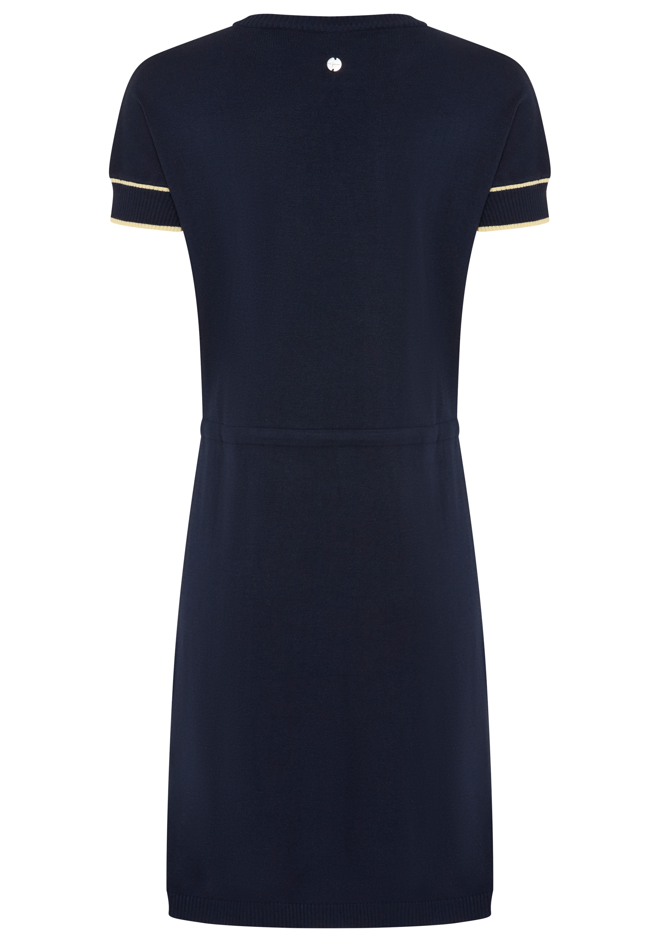Tamaris Robe en tricot mit tailliertem Bindeband und Kontraststreifen