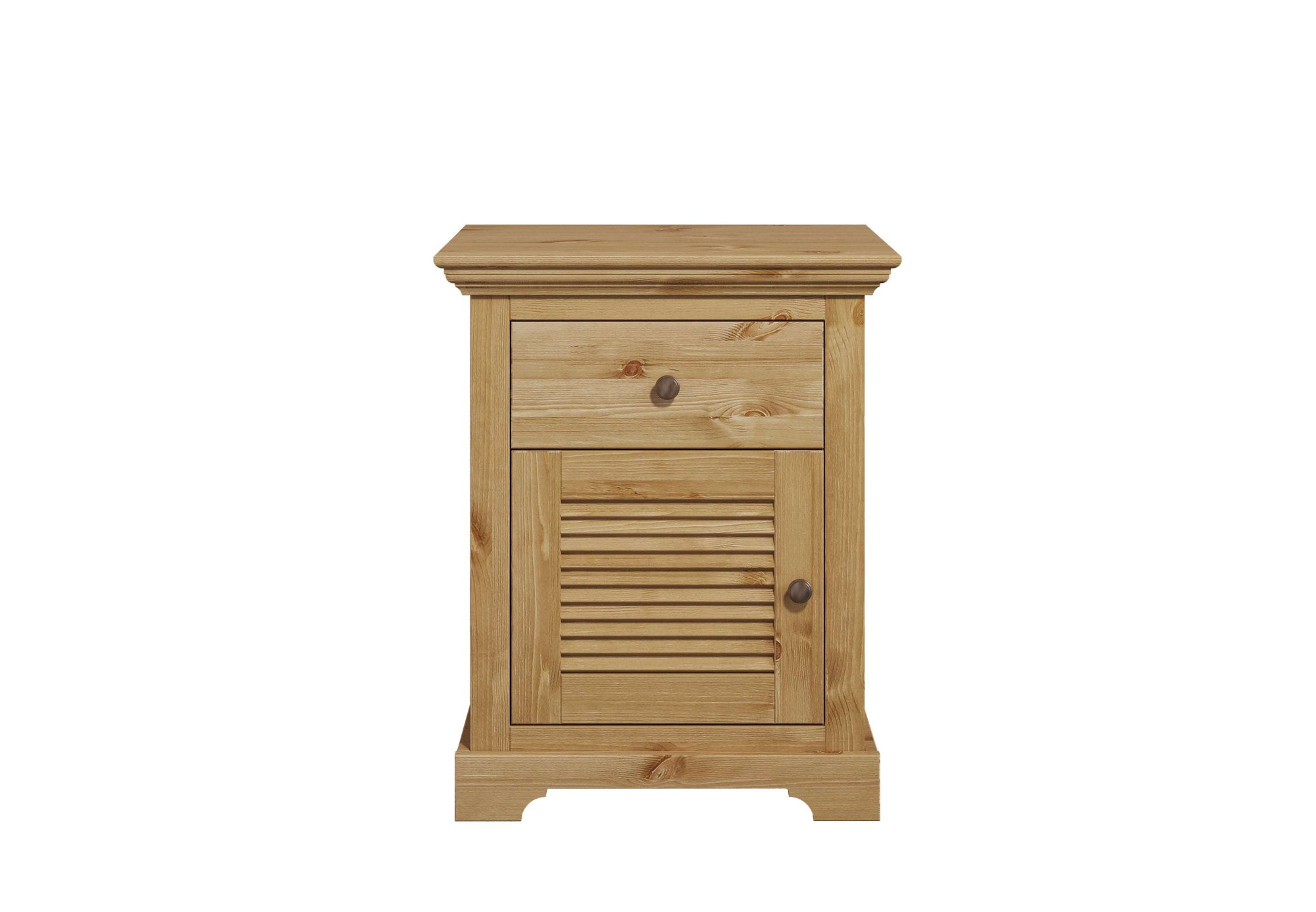 GOODproduct Nachtkommode »Rauna, Landhausstil, edles Design mit Lamellen und Kassetten, 2 Farben« B/H/T  56/69/39cm,  FSC® zertifiziertes Kieferholz, massive Qualität mit viel Stauraum