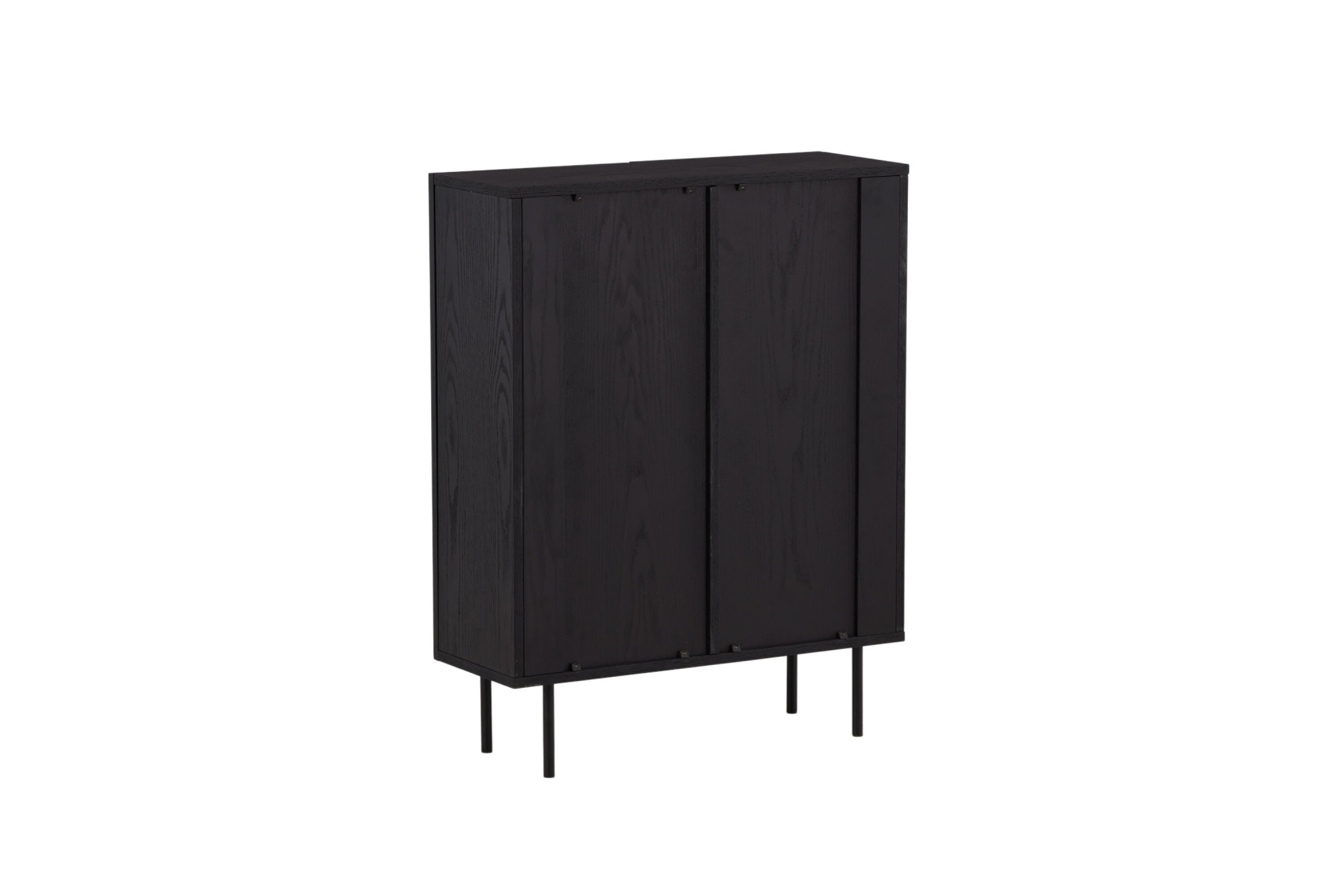 Venture Home Armoire à provisions »Björkön, Stauraumschrank, geriffelt, Höhe 103 cm« Armoire haute, MDF, façades rainurées, pieds en acier, style scandinave