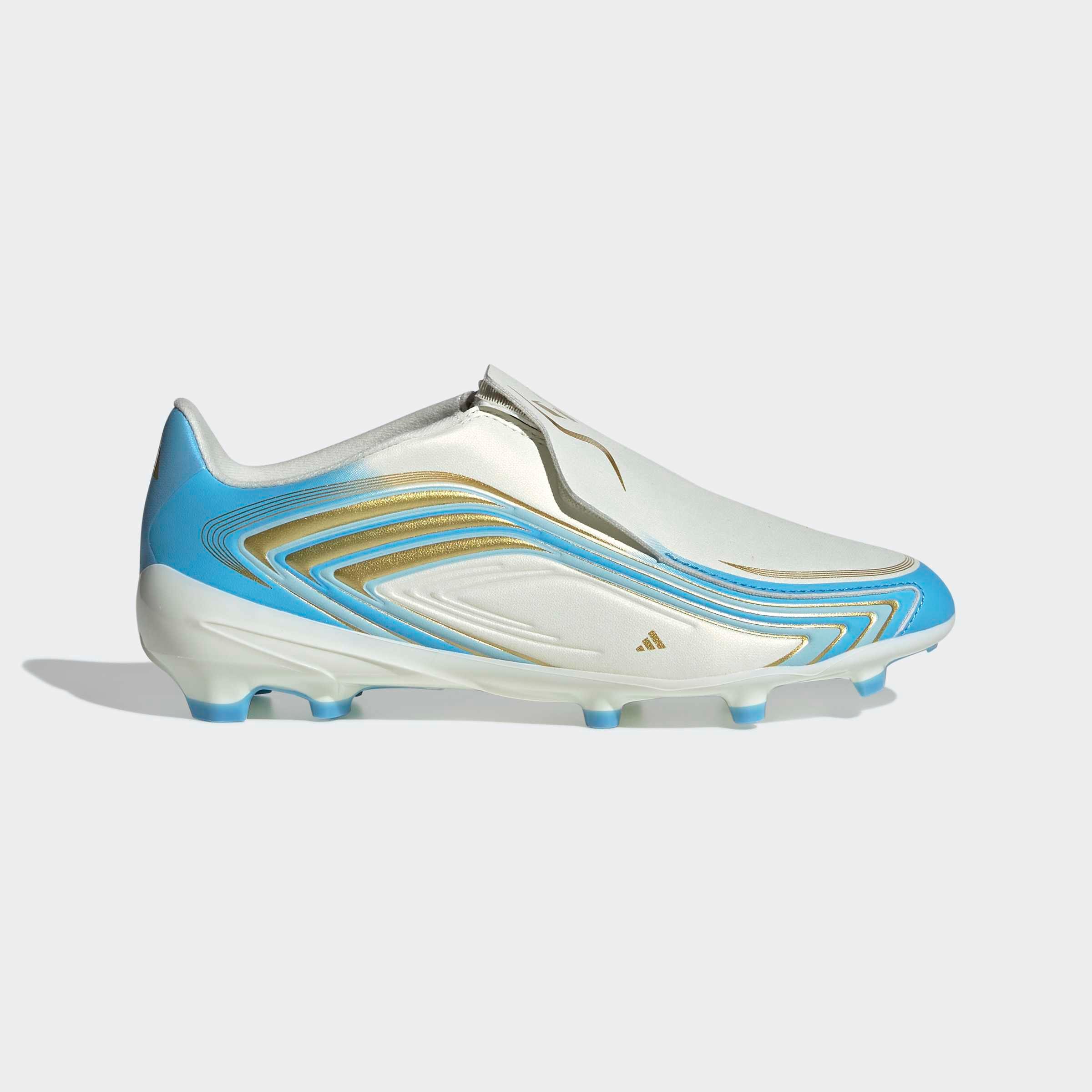 adidas Performance Fussballschuh »F50 MESSI LEAGUE KIDS , FESTE BÖDEN, OHNE SCHNÜRSENKEL«  Aussensohle für Rasen und feste Böden, für Jugendliche & Kinder