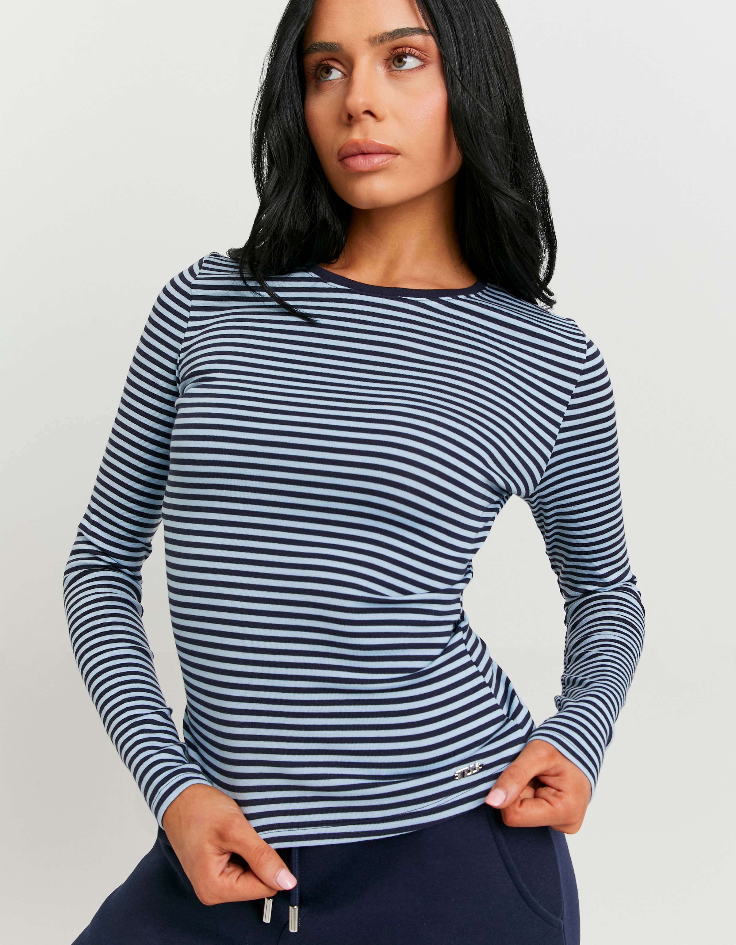 Tally Weijl Langarmshirt »STSCOBELGI« Baumwollmischung, Basic Longsleeve mit Rundhals-Ausschnitt