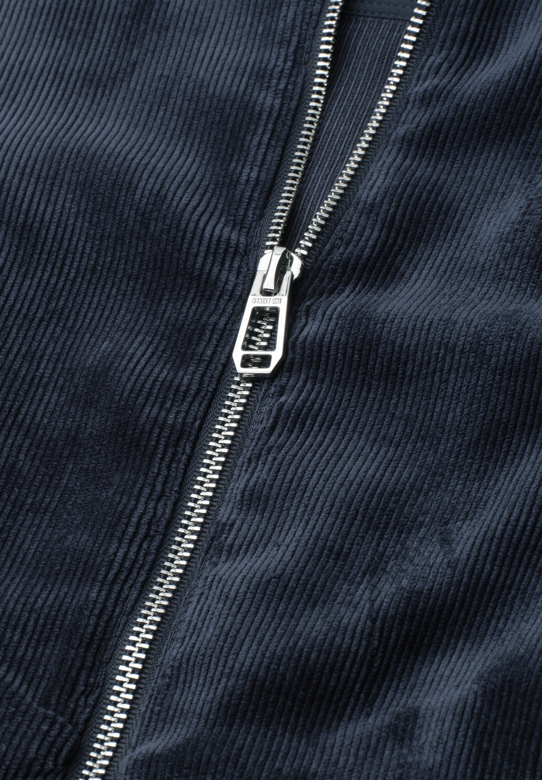 STREET ONE Cordjacke ohne Kapuze 3/4 Arm Cordjacke mit Hemdkragen