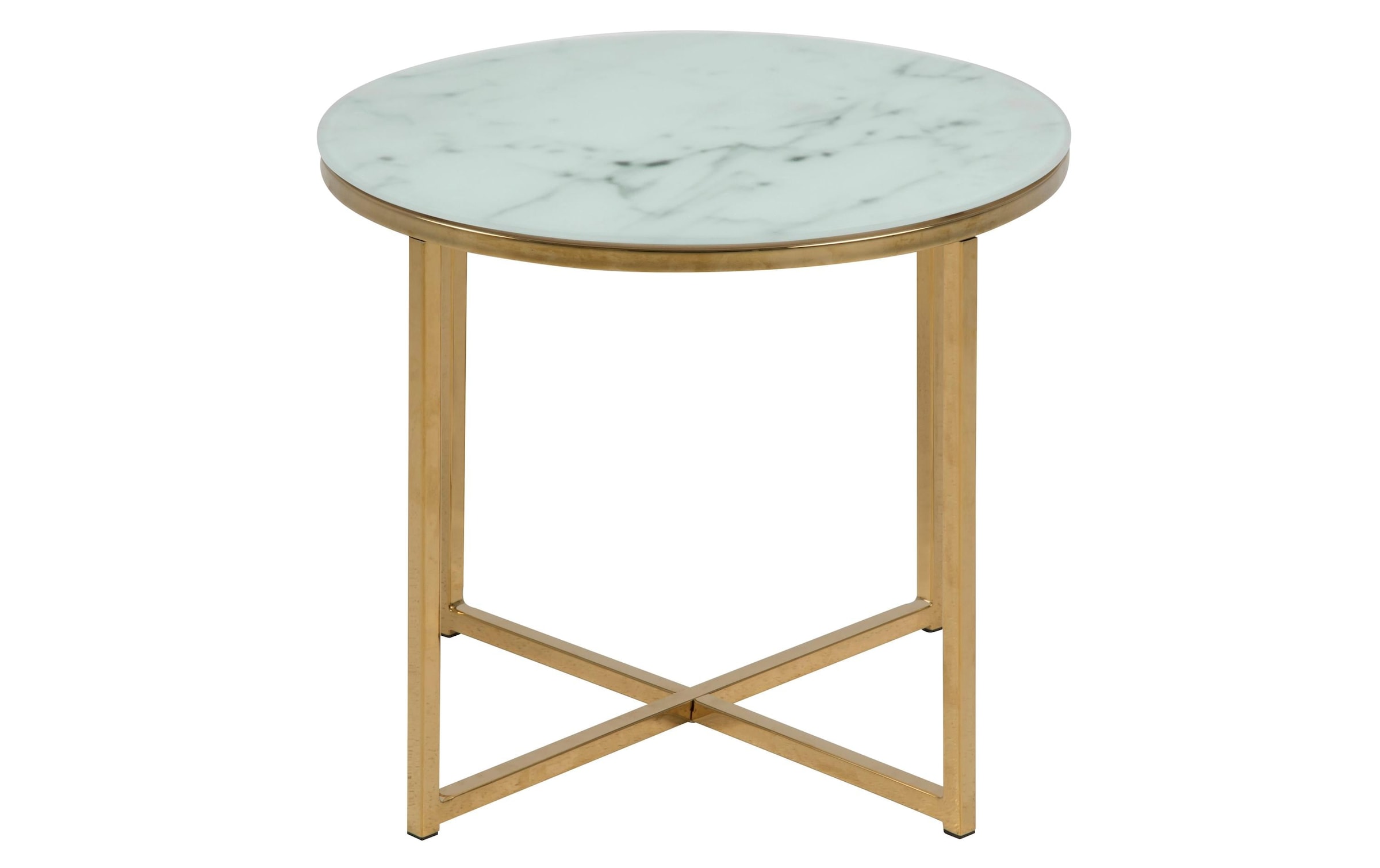 AC Design Table d'appoint »Alisma Ø 50 x 42 cm Gold/Weiss«