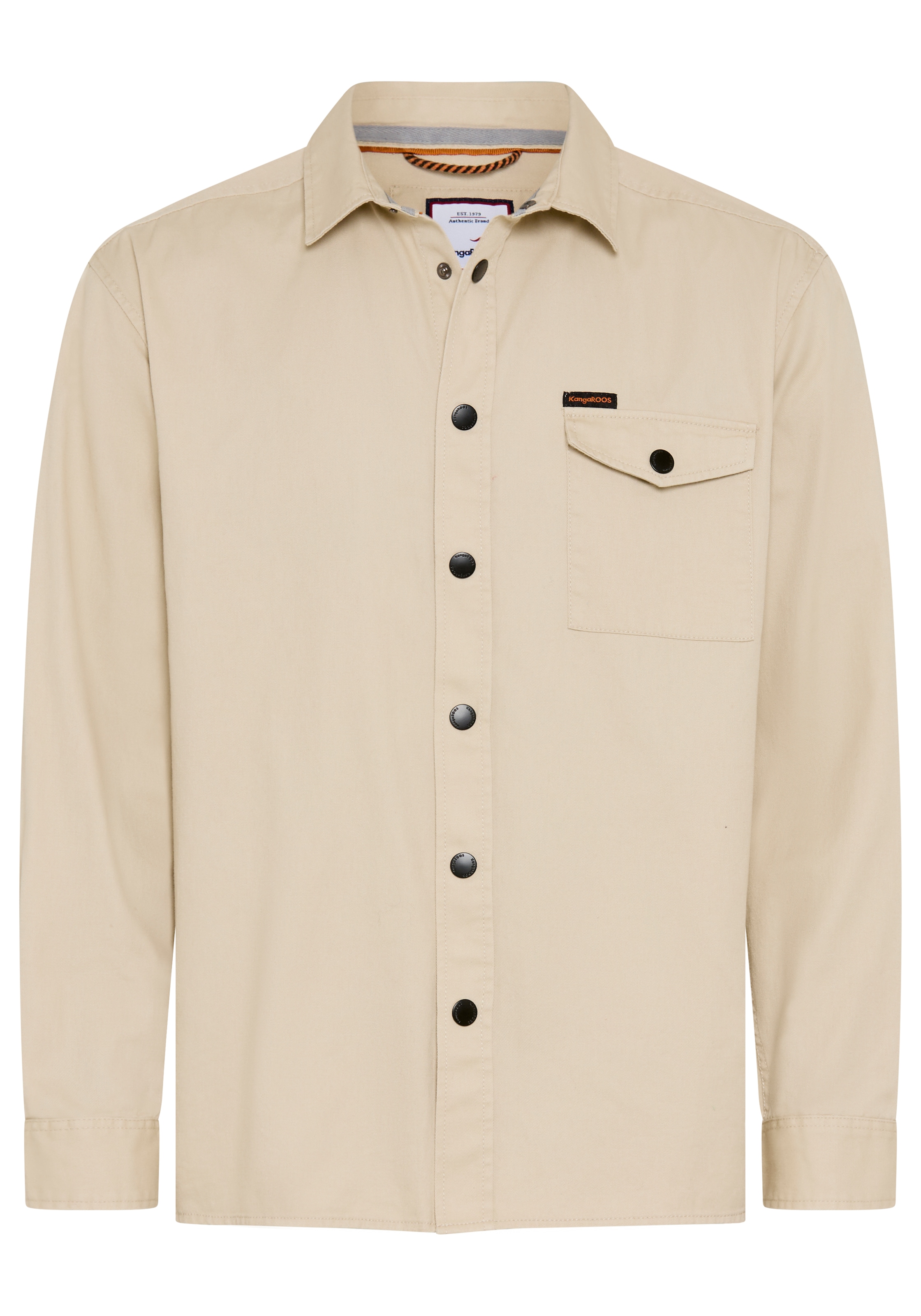 KangaROOS Chemise à manches longues avec boutons-pression en sergé