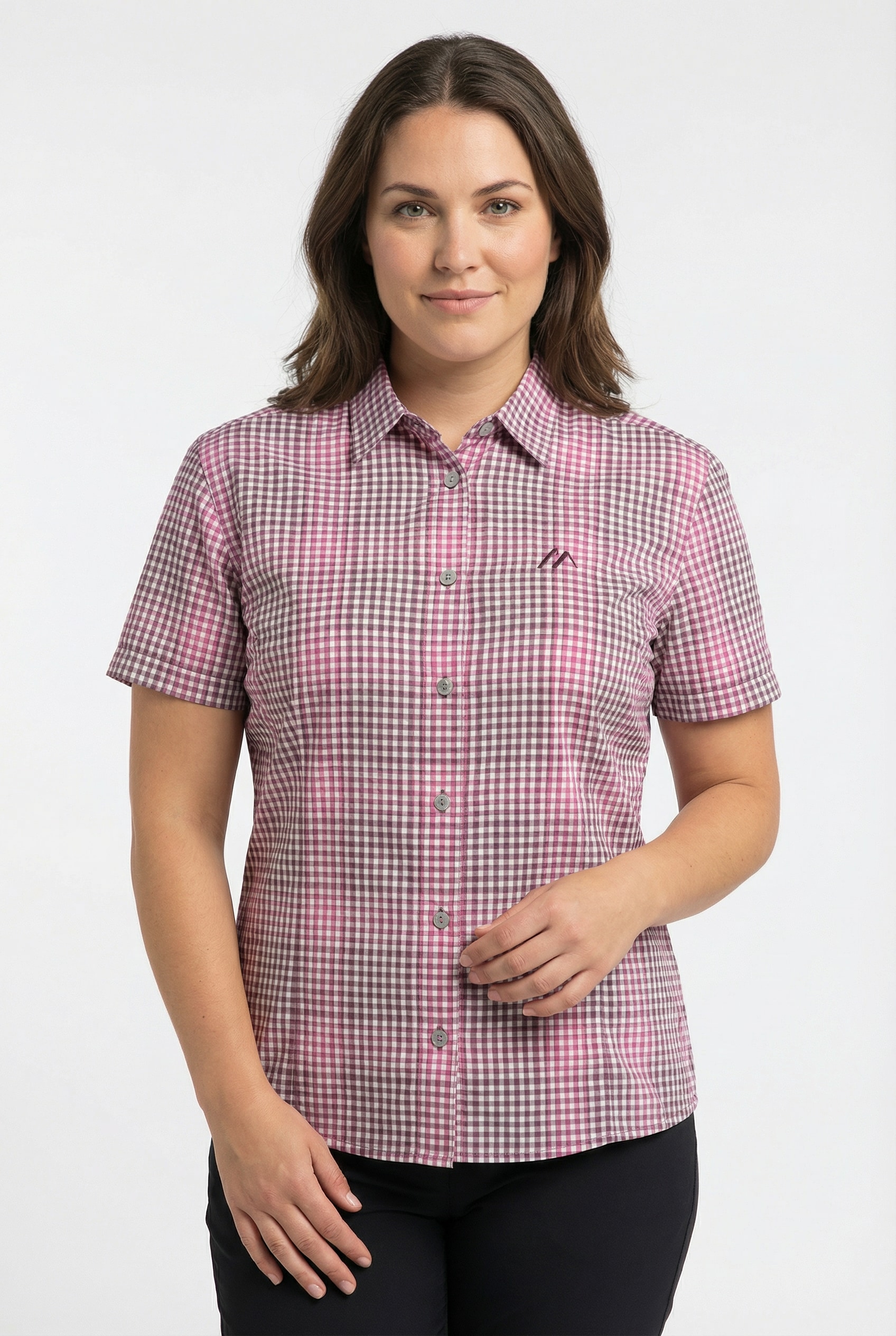 Maier Sports Blouse à carreaux mit Hemdblusenkragen