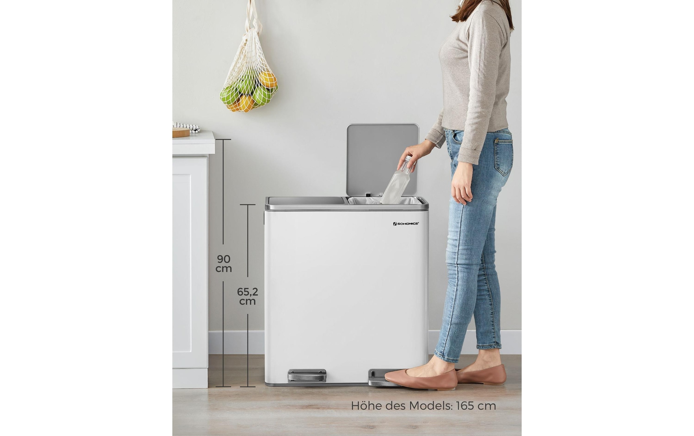 SONGMICS Poubelle »60 l« 2 Behälter