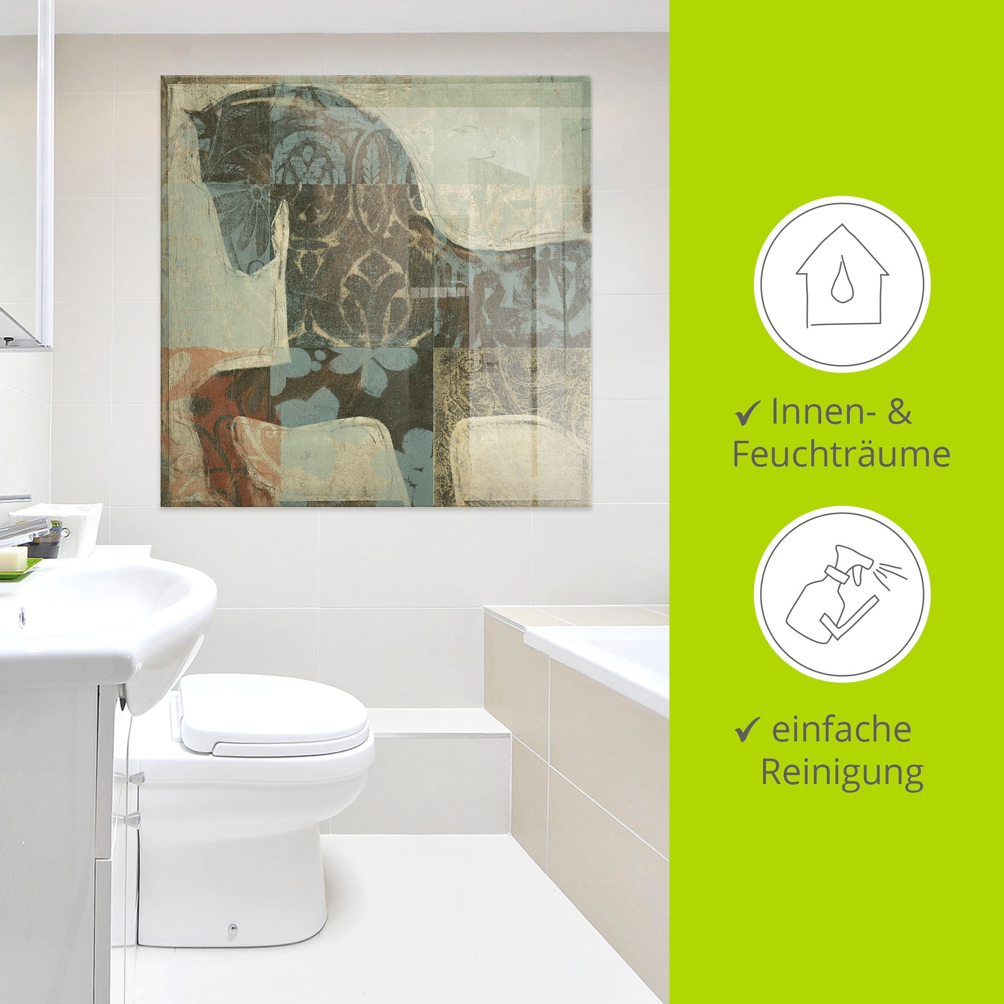 Artland Tableau en verre »Gemustertes Pferd I« 1 cuis tlg. in verschiedenen Grössen