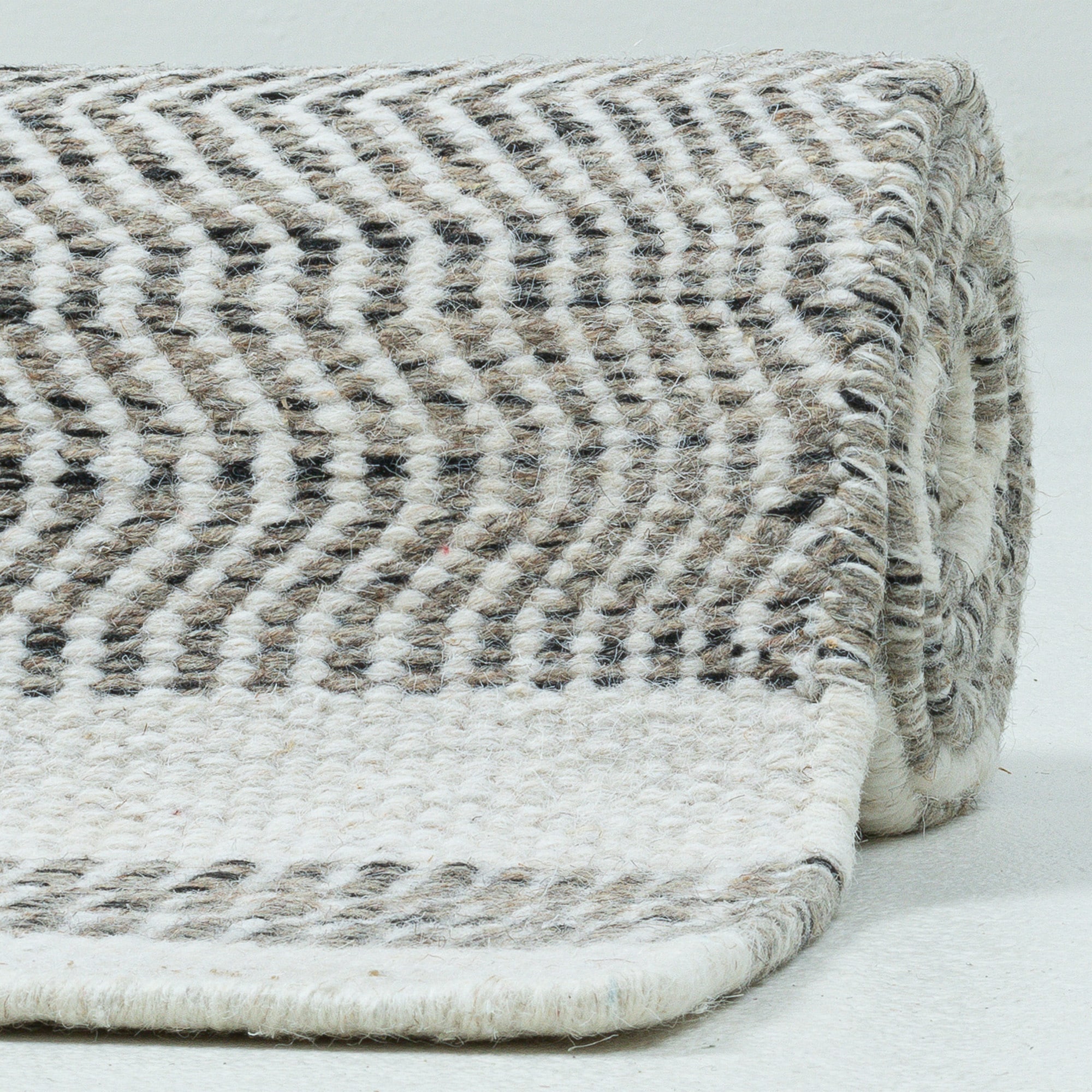 THEKO Tapis en laine »TRONDHEIM 05« Rectangulaire 10 mm Höhe tissu plat, rayé, pure laine, tissé main, salon