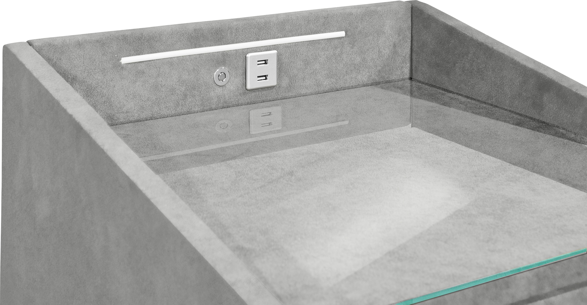 ED EXCITING DESIGN Console de nuit »Moon« mit LED-Beleuchtung und USB-Anschluss & USB-C-Anschluss