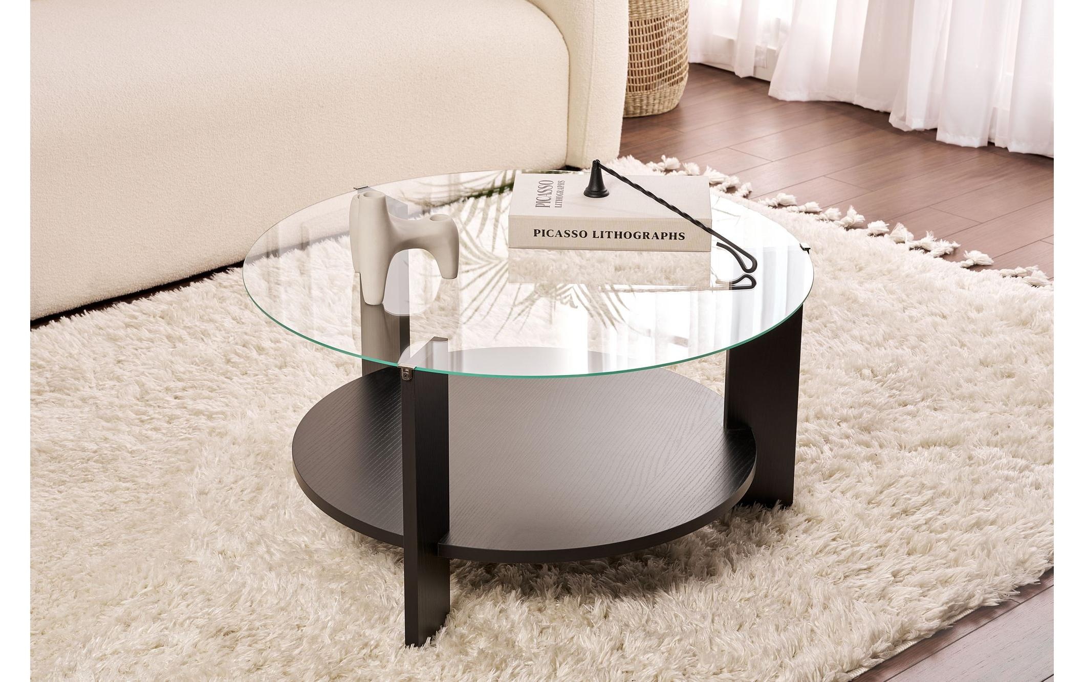 WOODY FASHION Table basse »Clara 75 x 40 cm« Runder Couch- und Beistelltisch