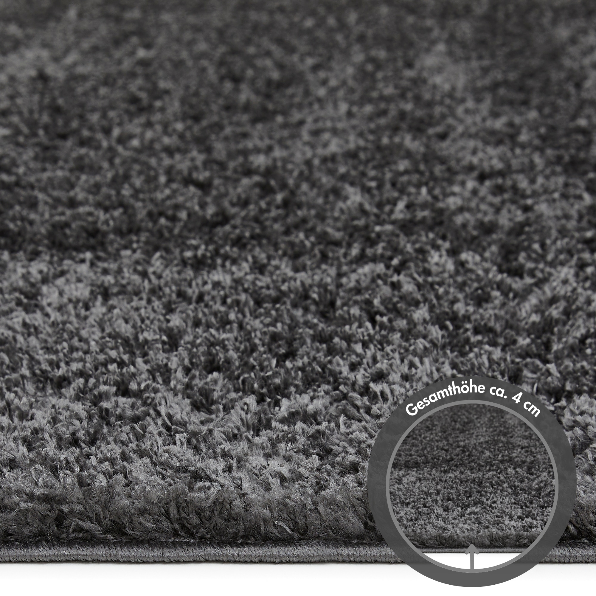 GOODproduct Hochflor-Teppich »Canberra« rechteckig 40 mm Höhe Uni Farben, weich & kuschelig, Wohnzimmer, Schlafzimmer