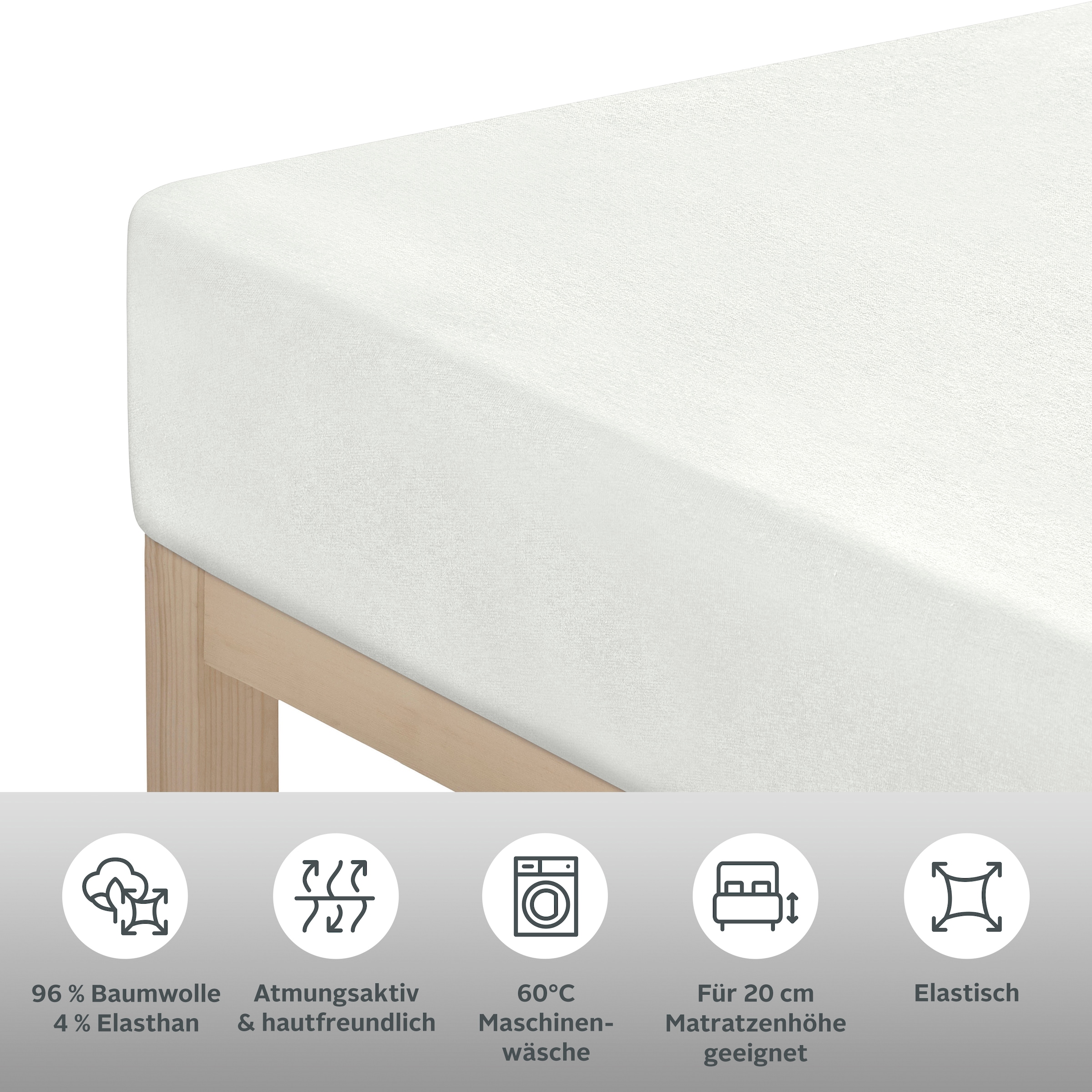 Home affaire Spannbettlaken »Cremona, in den Qualitäten: Baumwolle mit Elastan oder Biber« Premium Qualität, Grösse ab 90x200 cm