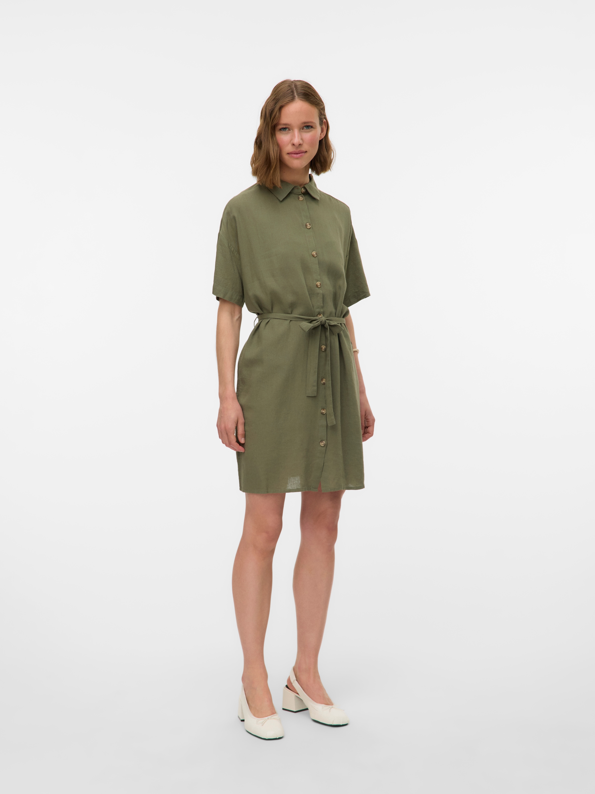 Vero Moda Robe chemisier »VMTHEA SS SHORT SHIRT DRESS WVN NOOS« Sommerkleid,