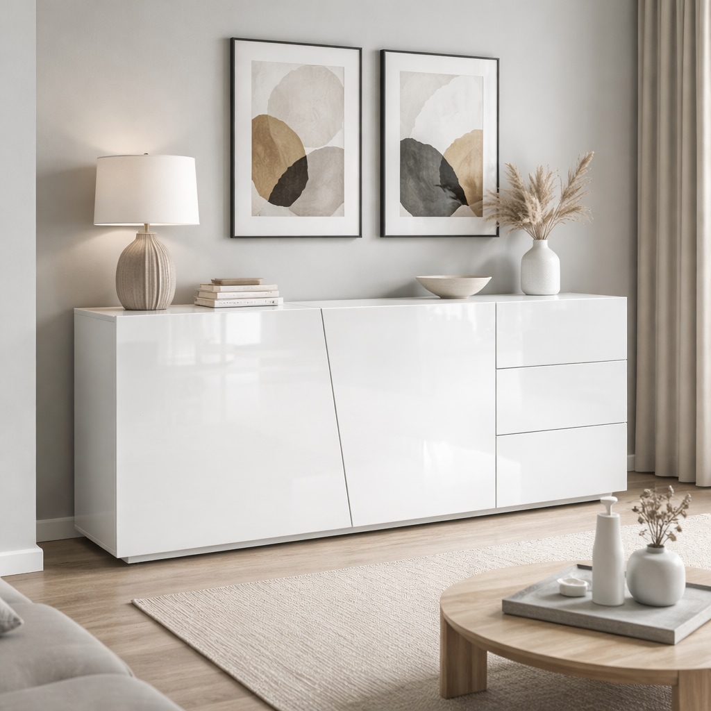 GOODproduct Kommode »San Remo, Kombikommode, Sideboard, mit viel Stauraum, Hochglanz« Moderne Kommode, UV-lackiert, grifflos, push-to-open-Funktion, B=180cm