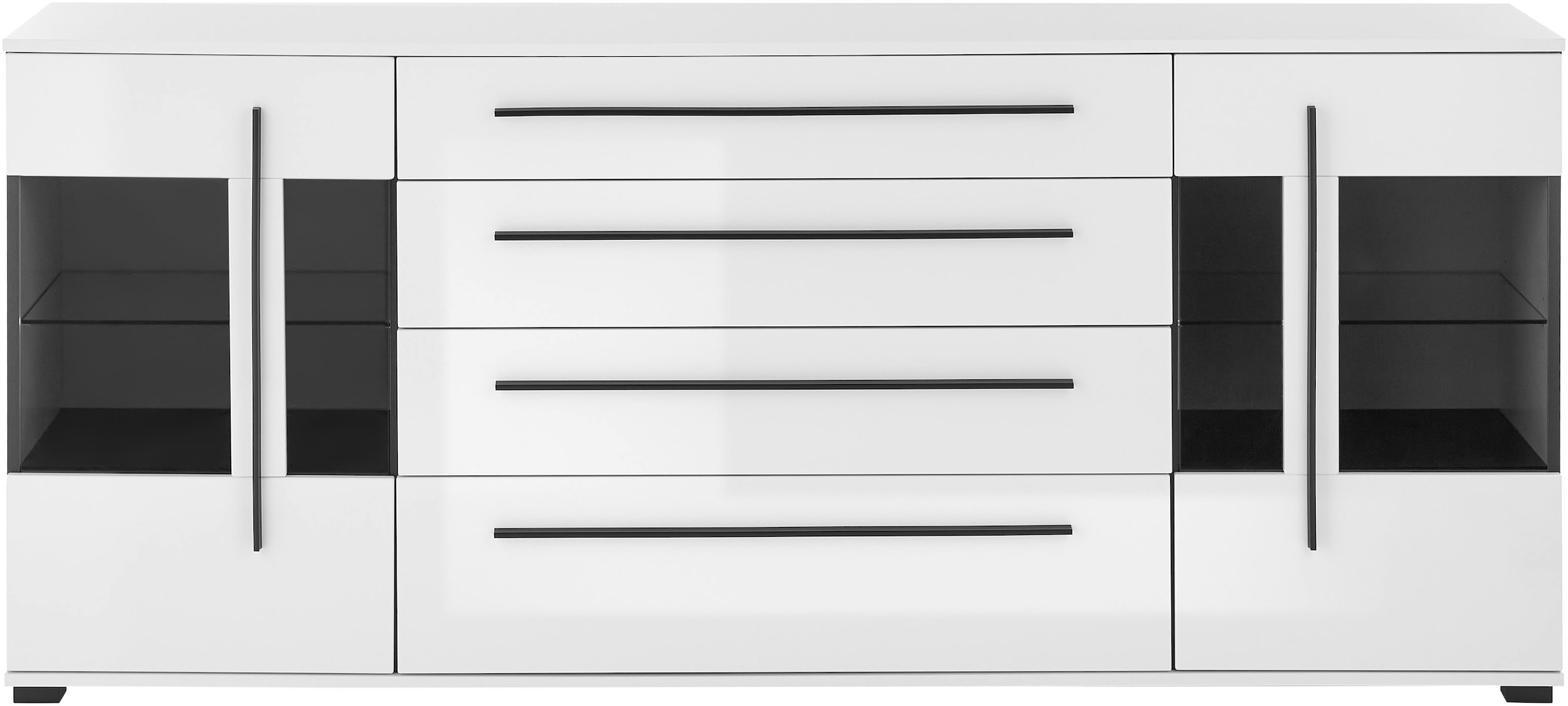 Home affaire Sideboard »Cantara, moderner Schrank, Kommode in Eiche Evoke oder weiss« schwarze Stangengriffe, ausreichend Stauraum, vielseitig einsetzbar