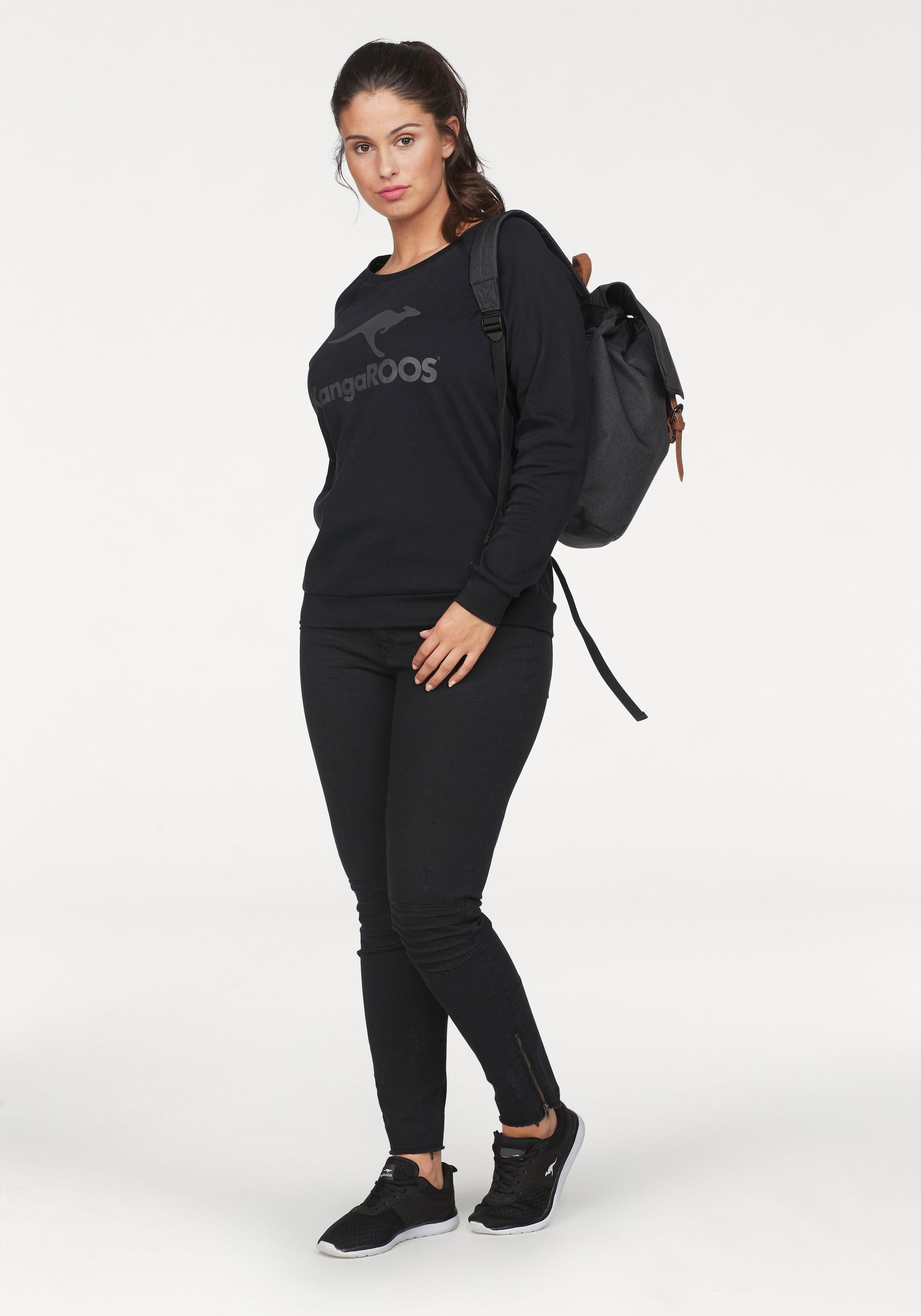 KangaROOS Sweatshirt , Langarm,  figurumspielender Schnitt,  mit Print,  Rundhalsausschnitt
