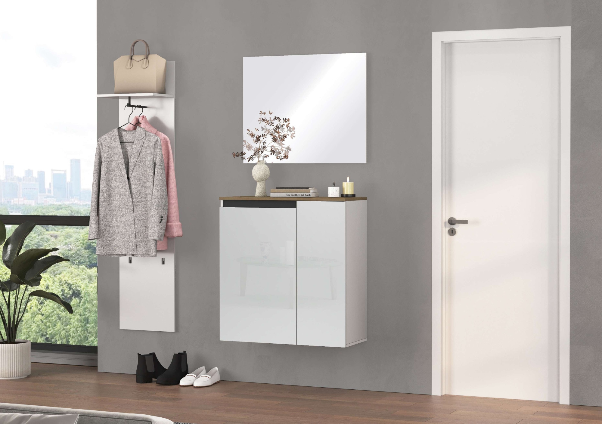 Home affaire Schuhschrank »Zippo, Schuhkommode,Schuhregal,Made in Italy,hängend« 1 Stk. tlg. Front/Korpus Hochglanz lackiert B/T: 80x35 cm,5 Fächer,15 paar Schuhe