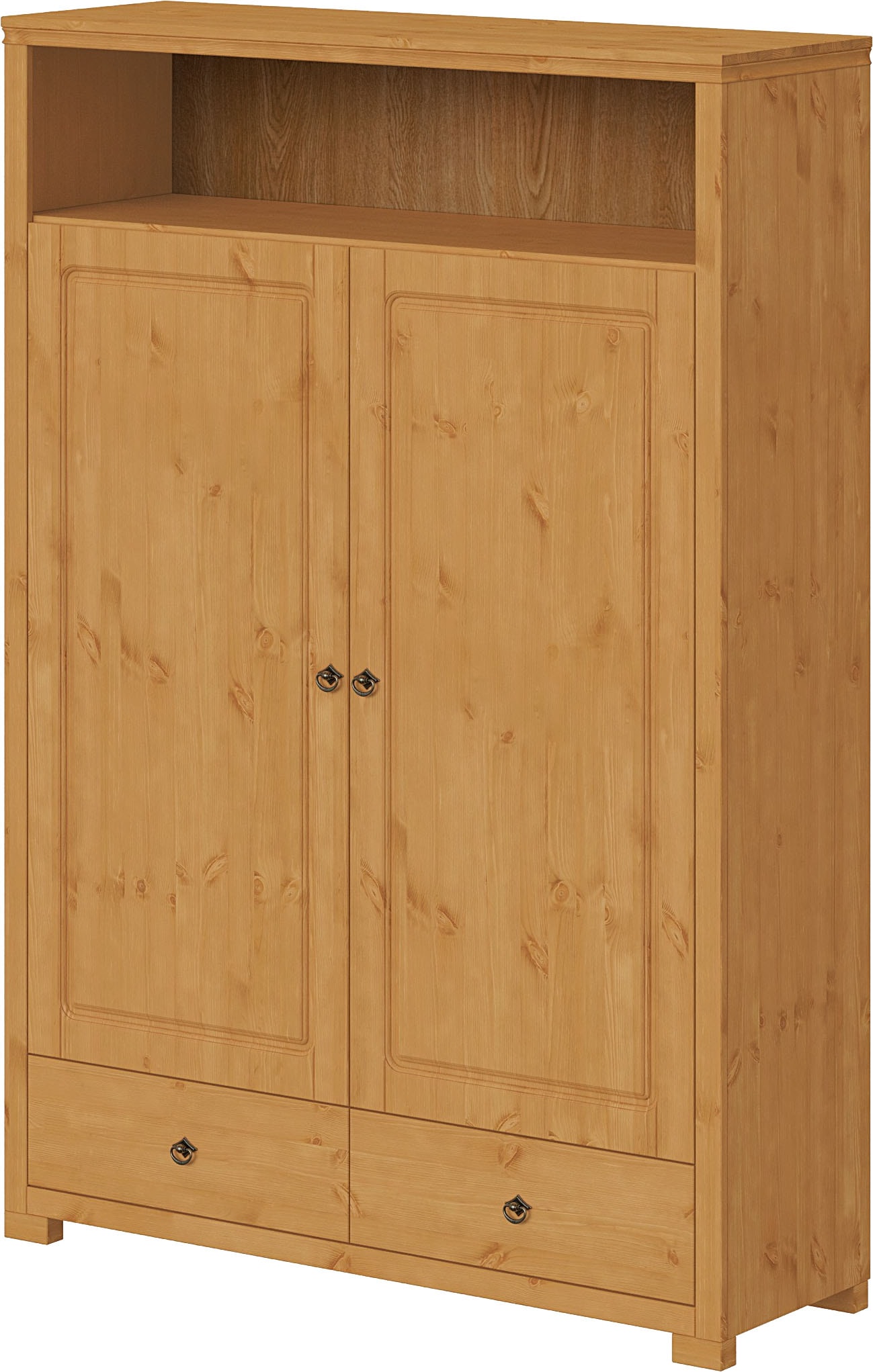 GOODproduct Wäscheschrank »Gotland! Home Office Schrank, Mehrzweckschrank, Büroschrank« H/B/T ca. 180/125/40cm,  mit Ausziehregal, Schublade, stabil + langlebig, Massivholz made in EU