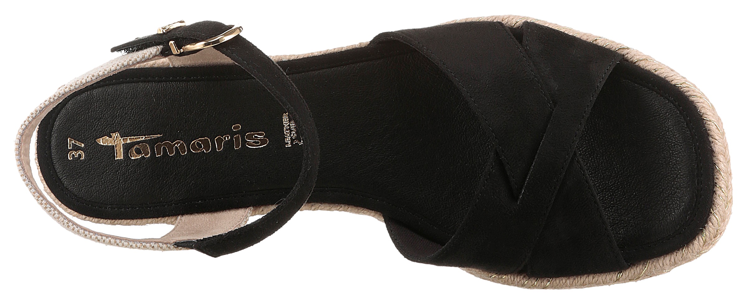 Tamaris Keilsandalette  , Riemchensandale, Sommerschuh mit modischer Kreuzbandage