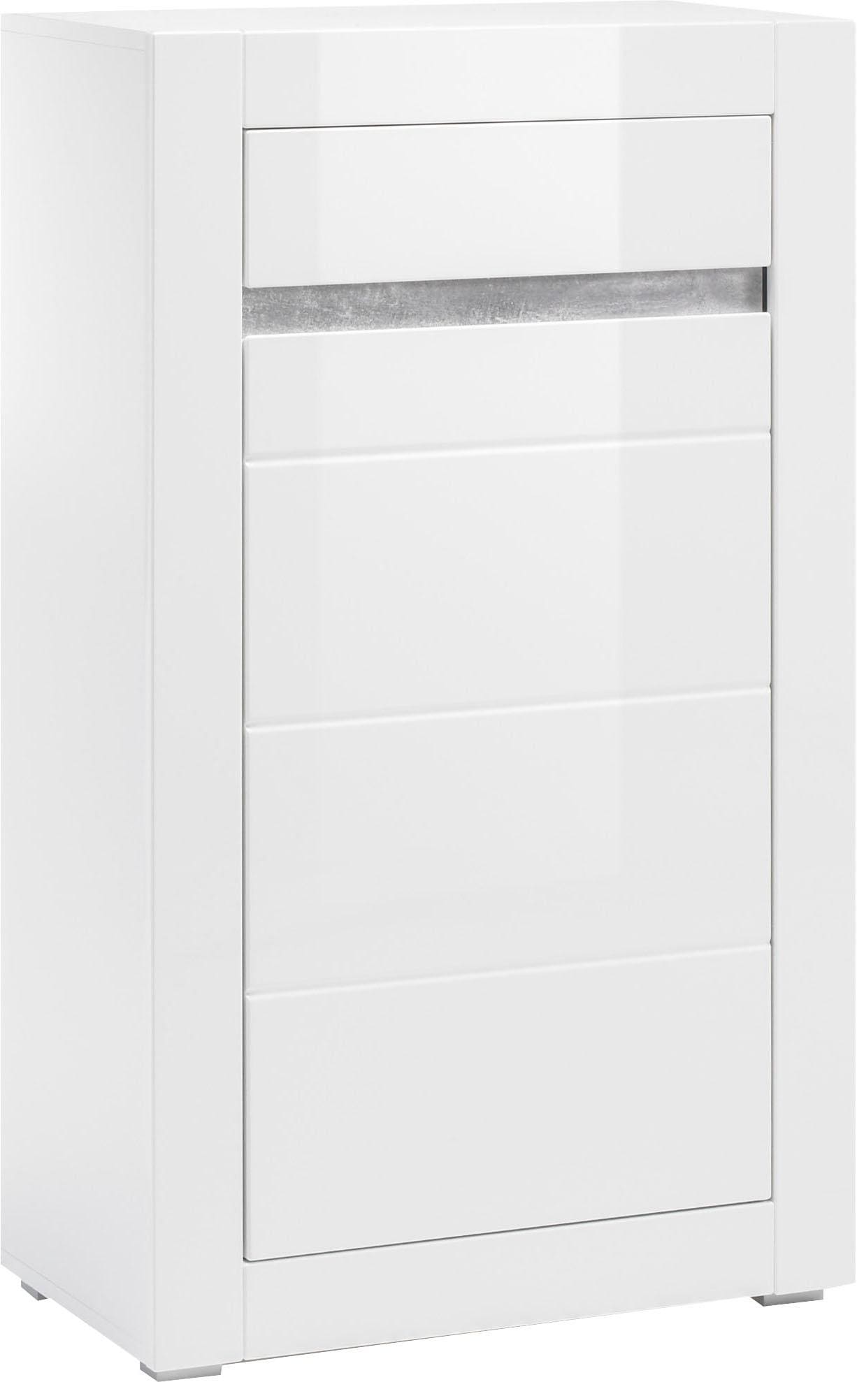 Home affaire Commode »Carat« Breite 66 cm, Blende in weiss und betonfarben im Lieferumfang