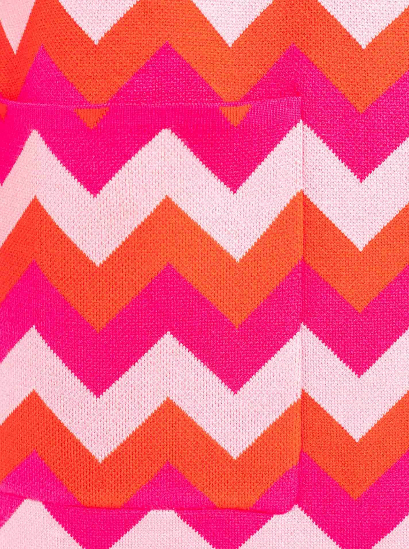 Zwillingsherz Cardigan long »"Schalkragen & ZickZack"« motif zigzag, col châle, poches, manches longues, longueur genoux