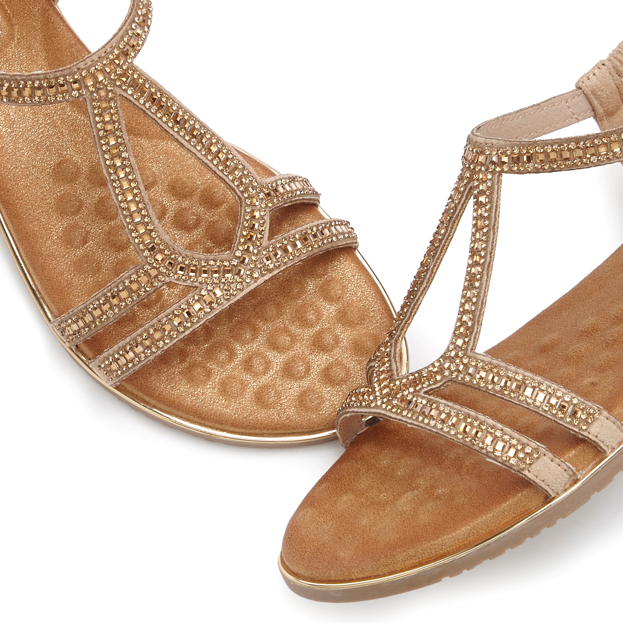 Vivance Sandale »Sandalette, Sommerschuh,«  mit eleganter Glitzer-Verzierung und elastischen Riemchen