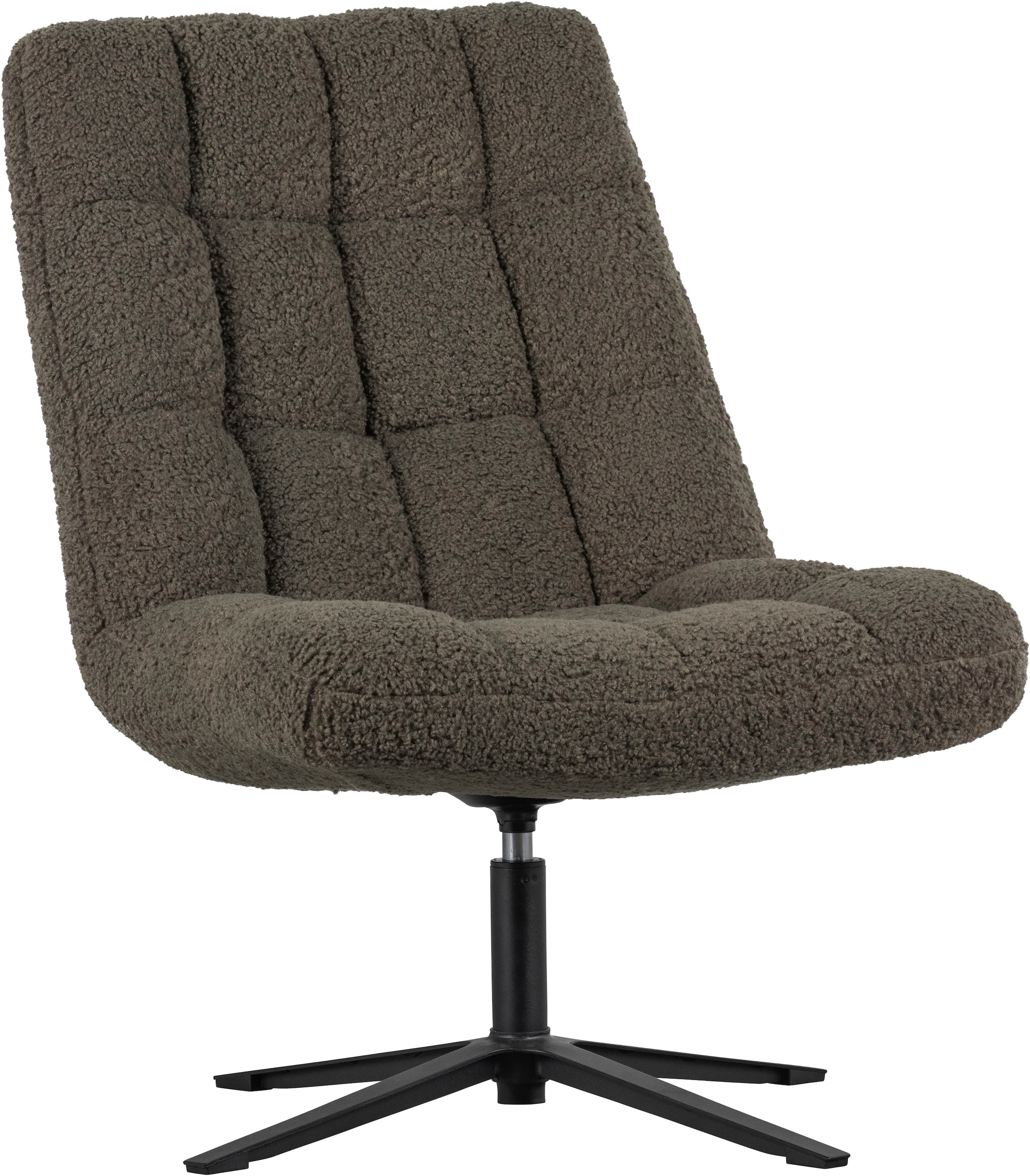WOOOD Fauteuil pivotant »Job mit Teddy-Bezug und Drehmechanismus B 70 x T 85 x H 101 cm« Très haute résistance à l'usure, capacité de charge 140 kg, mécanisme de rotation à 360°