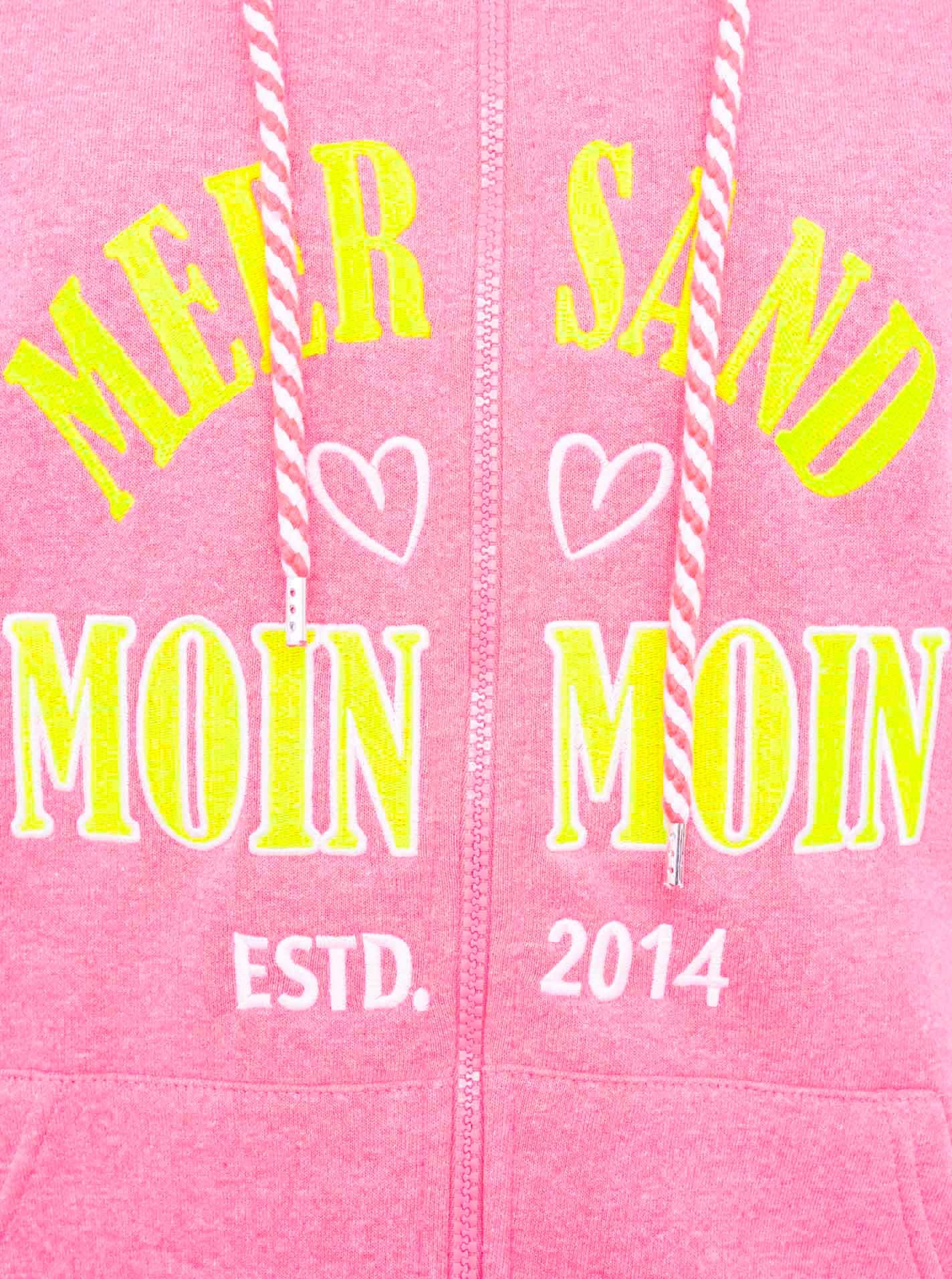 Zwillingsherz Veste sweat »"Moin Moin"« Kapuze, Langarm, Reissverschluss, modisch, maritim, Kordelzug