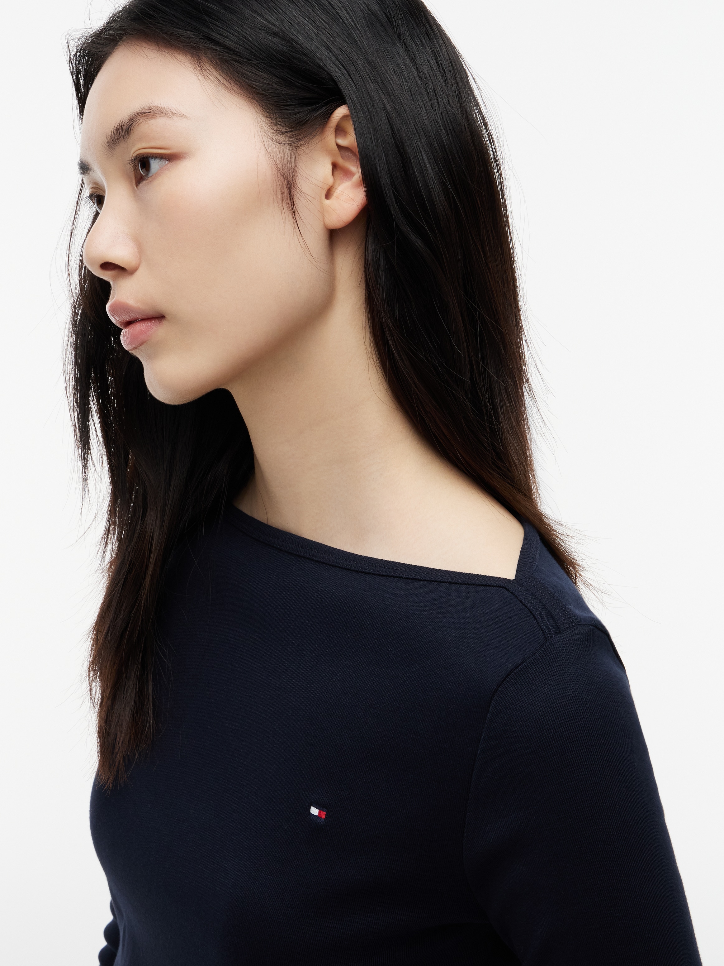 Tommy Hilfiger T-shirt à manches 3/4 »NEW CODY BOAT-NECK« coton, encolure bateau, coupe slim