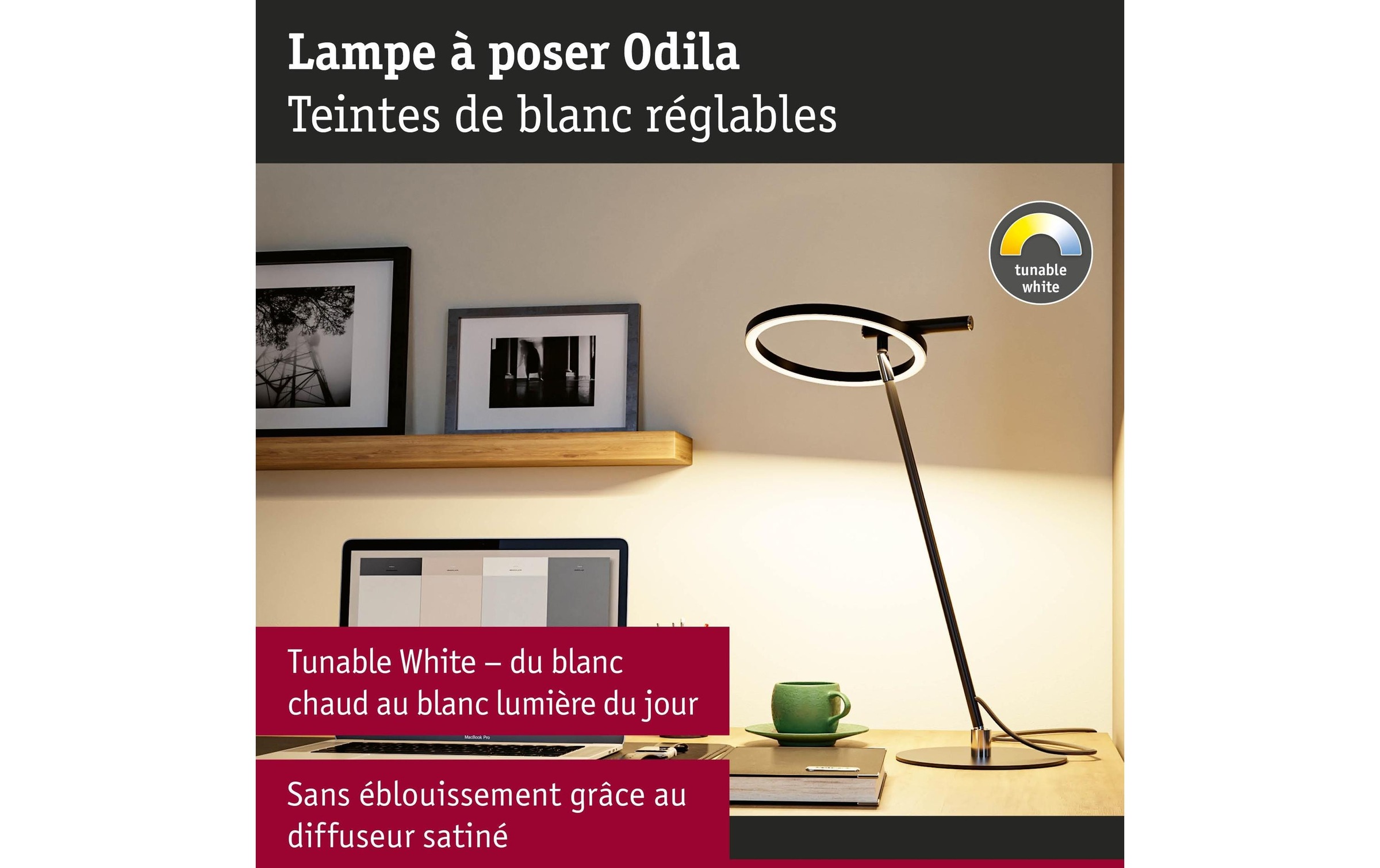 Paulmann LED Schreibtischlampe »Paulmann Schreibtischleuchte Schreibtischleuchte Odila« LED-Modul warmweiss - kaltweiss