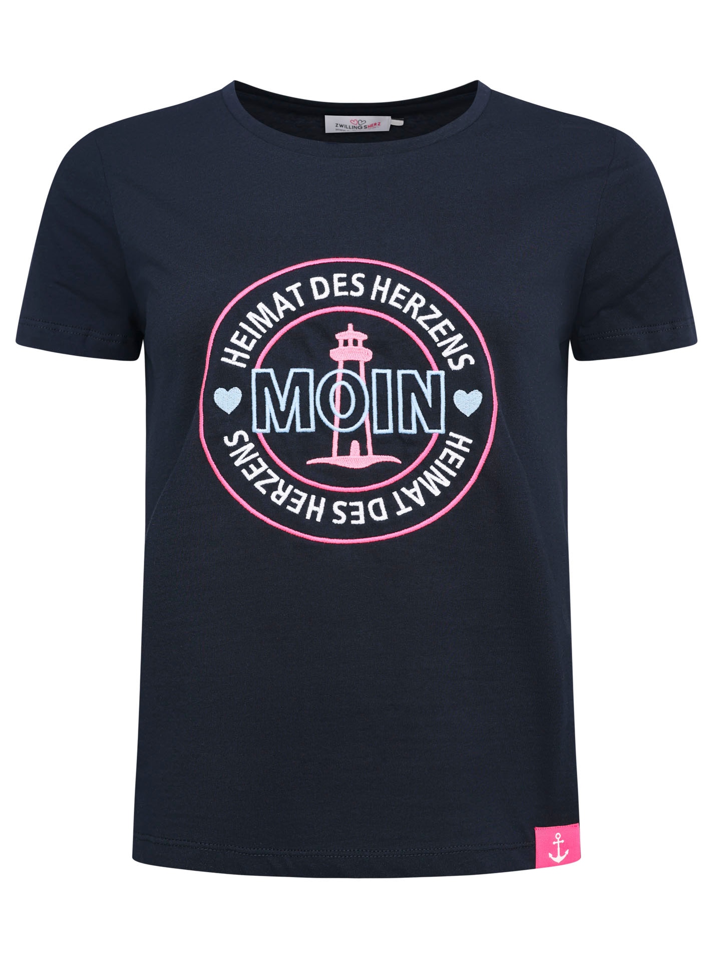 Zwillingsherz T-Shirt »"Heimat des Herzens"« Stickerei, Kurzarm, Rundhalsausschnitt, maritim