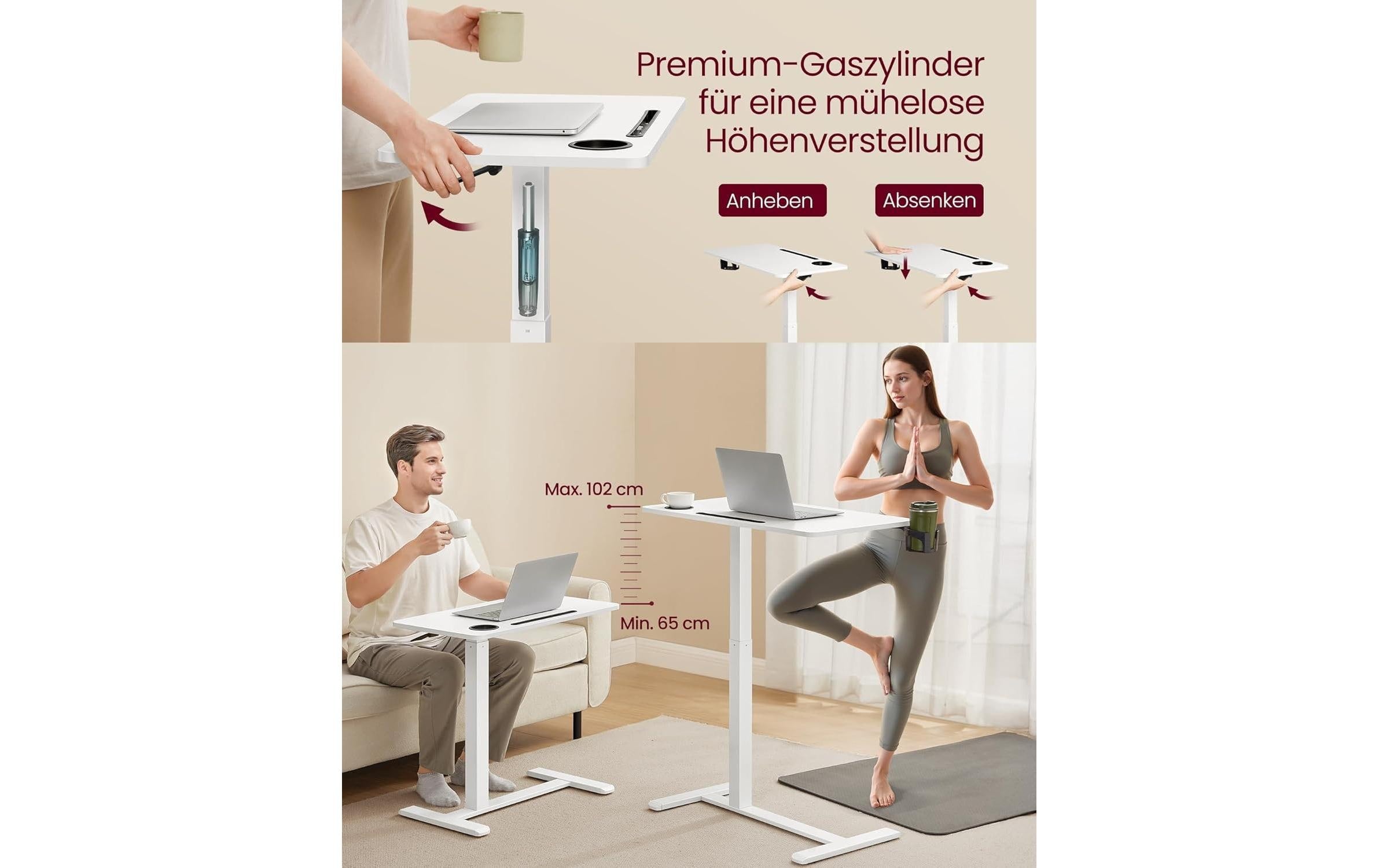 VASAGLE Stehtisch »Höhenverstellbar 80 x 45 cm«