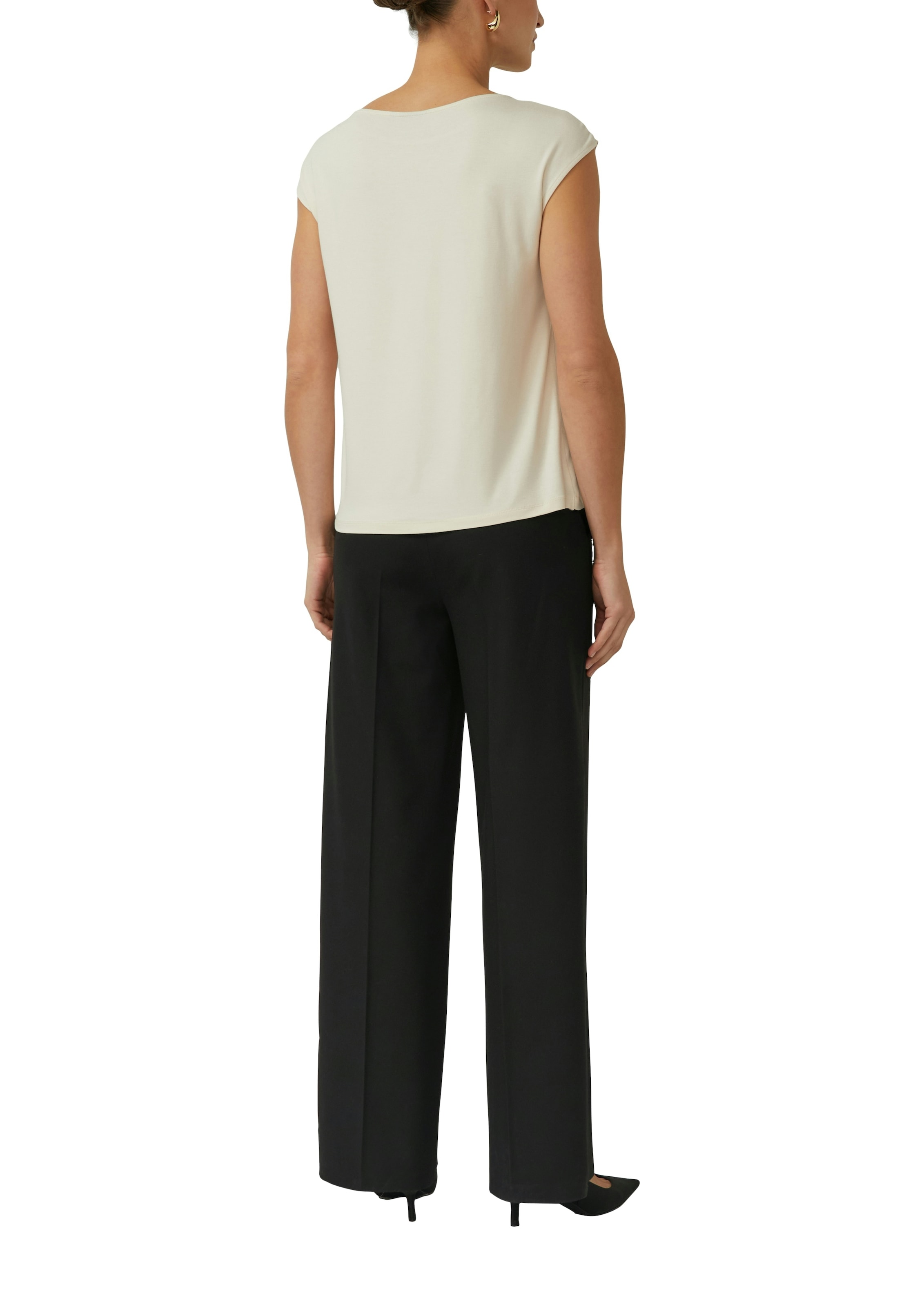 s.Oliver BLACK LABEL Shirt à col rond avec une part d'élasthanne
