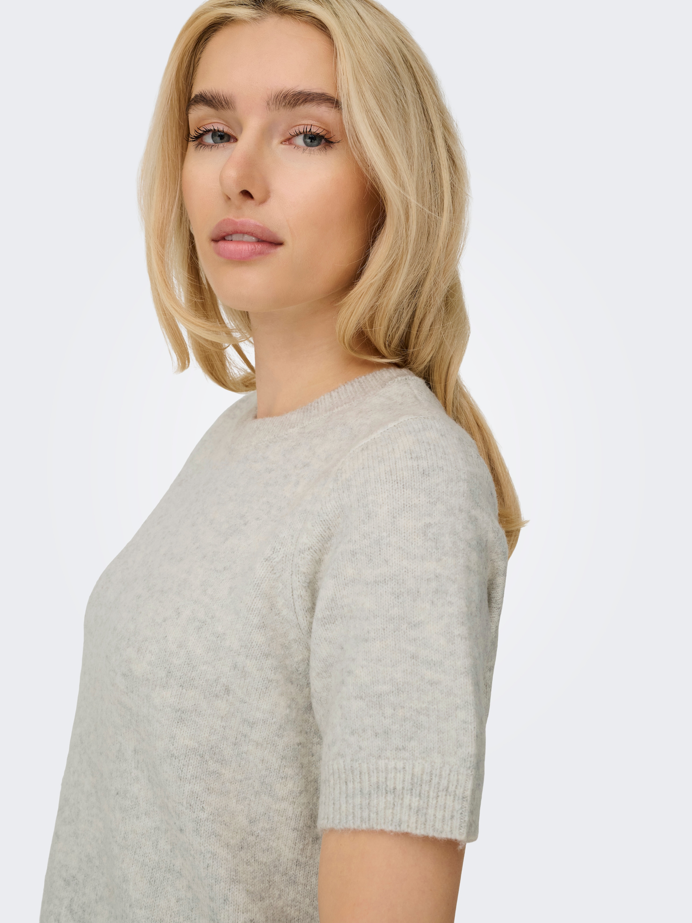 ONLY Pull à manches courtes »ONLABBY LIFE SS BLING TOP O-NECK KNT«