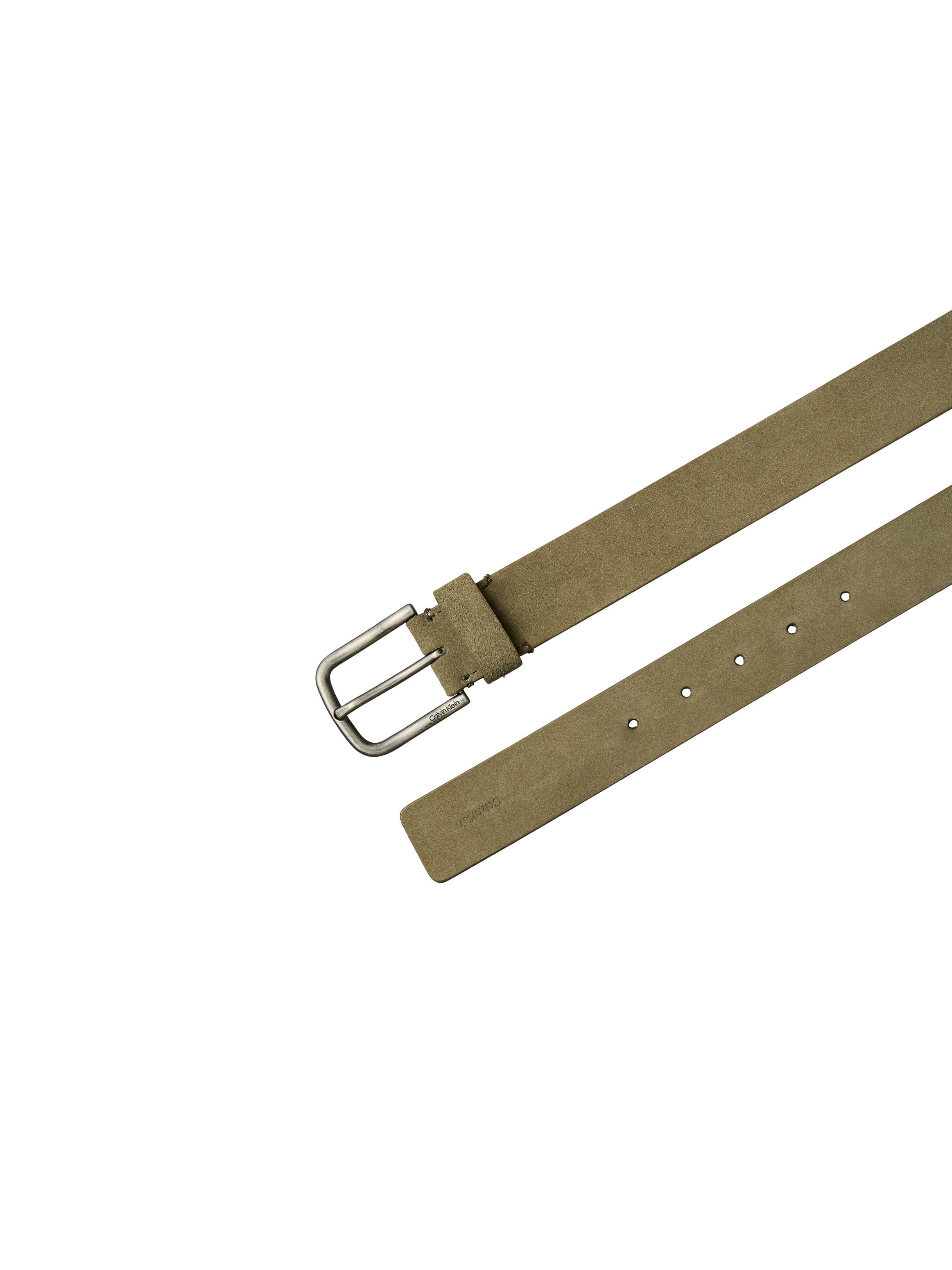 Calvin Klein Ceinture en cuir »ROUND BUCKLE SUEDE 35MM FIXED« Grössenverstellbar mit Metallschliesse