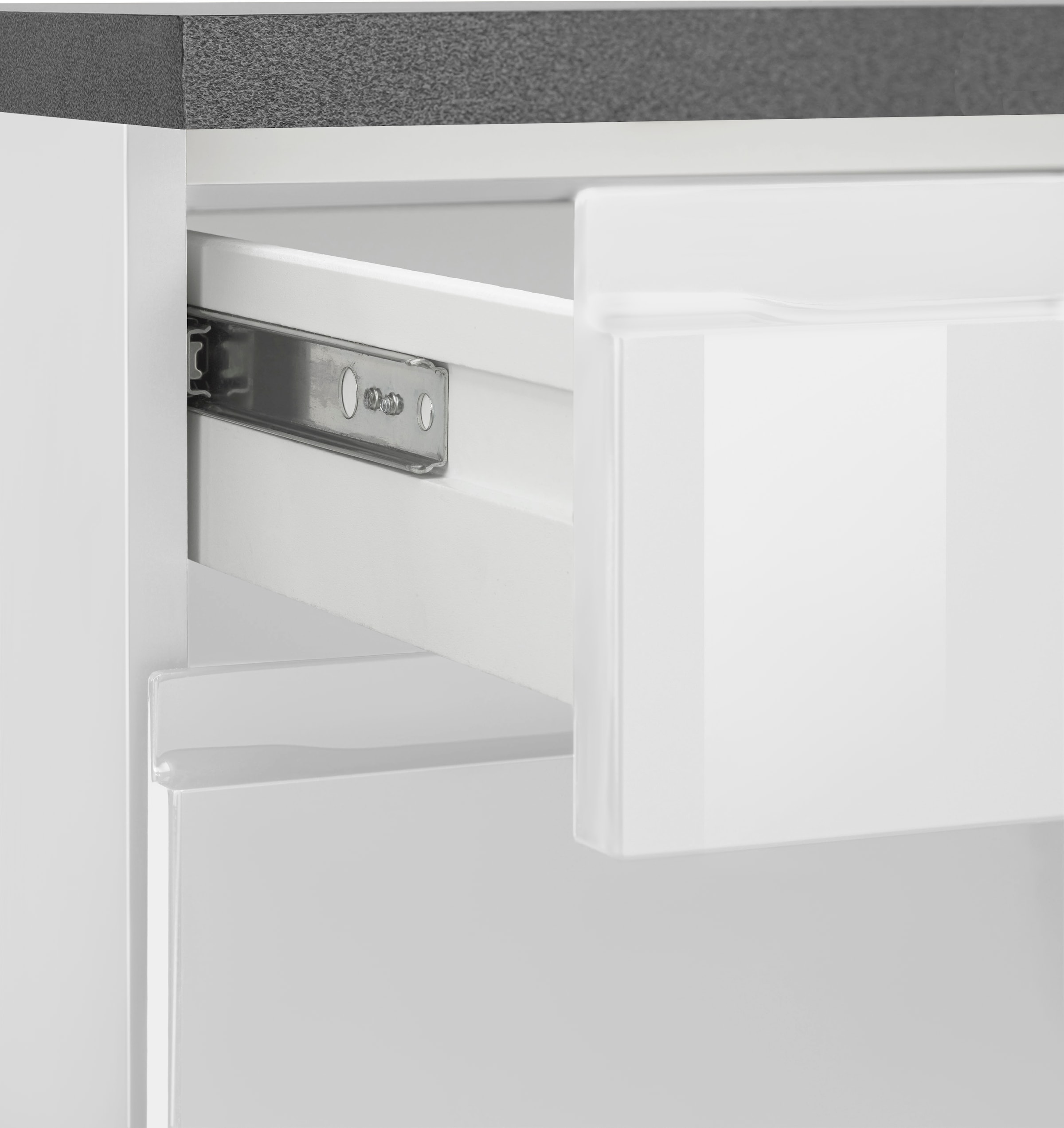 KOCHSTATION Kitchenette »KS-Virginia,neu in verbesserter Ausführung« plan de travail épaisseur 38 mm, rangement, fermeture douce,  largeur 350 cm, soft-close, sans appareils électriques