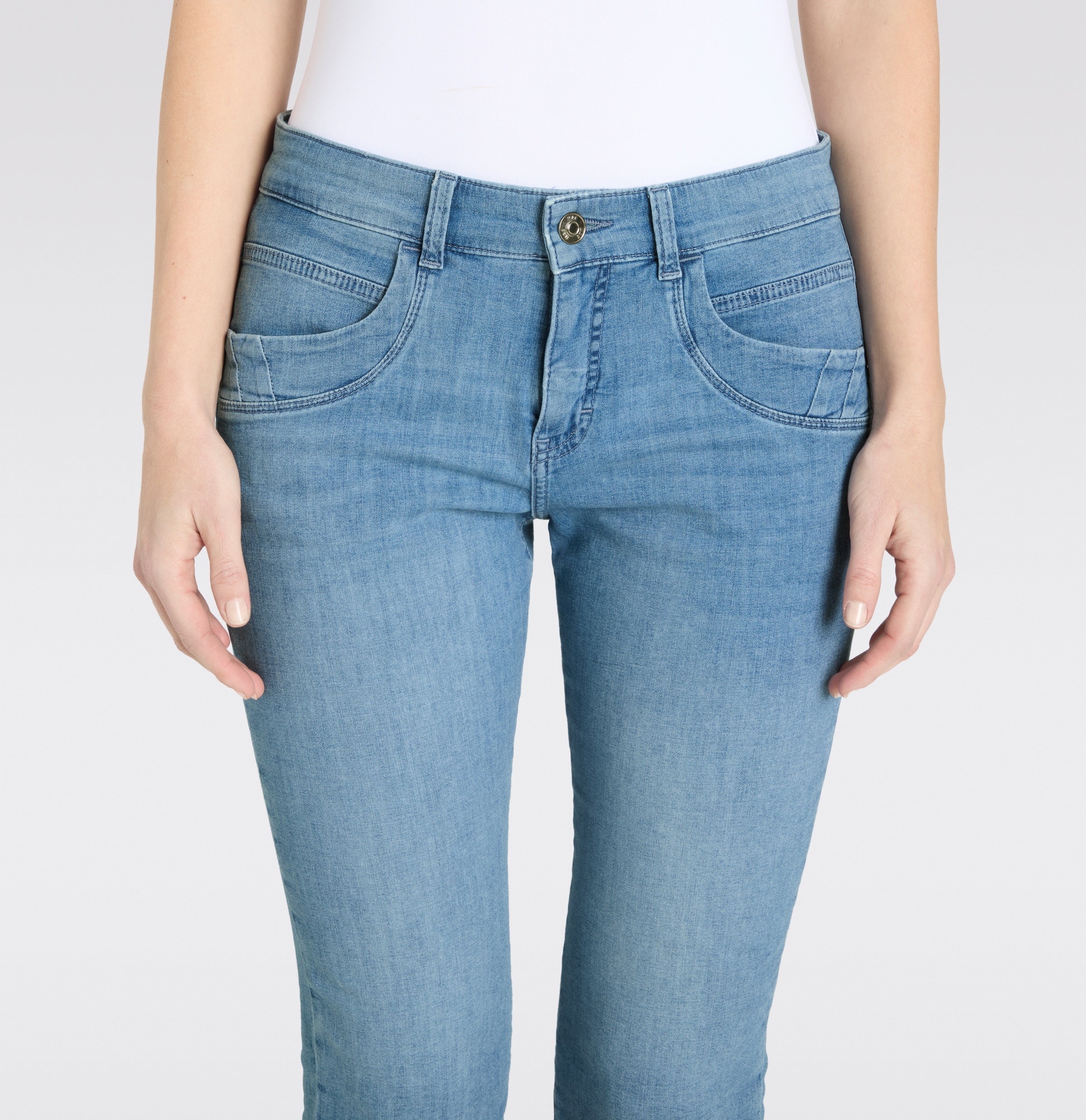 MAC Jeans capri »CAPRI« Eingelegte Zierfalten am Saum