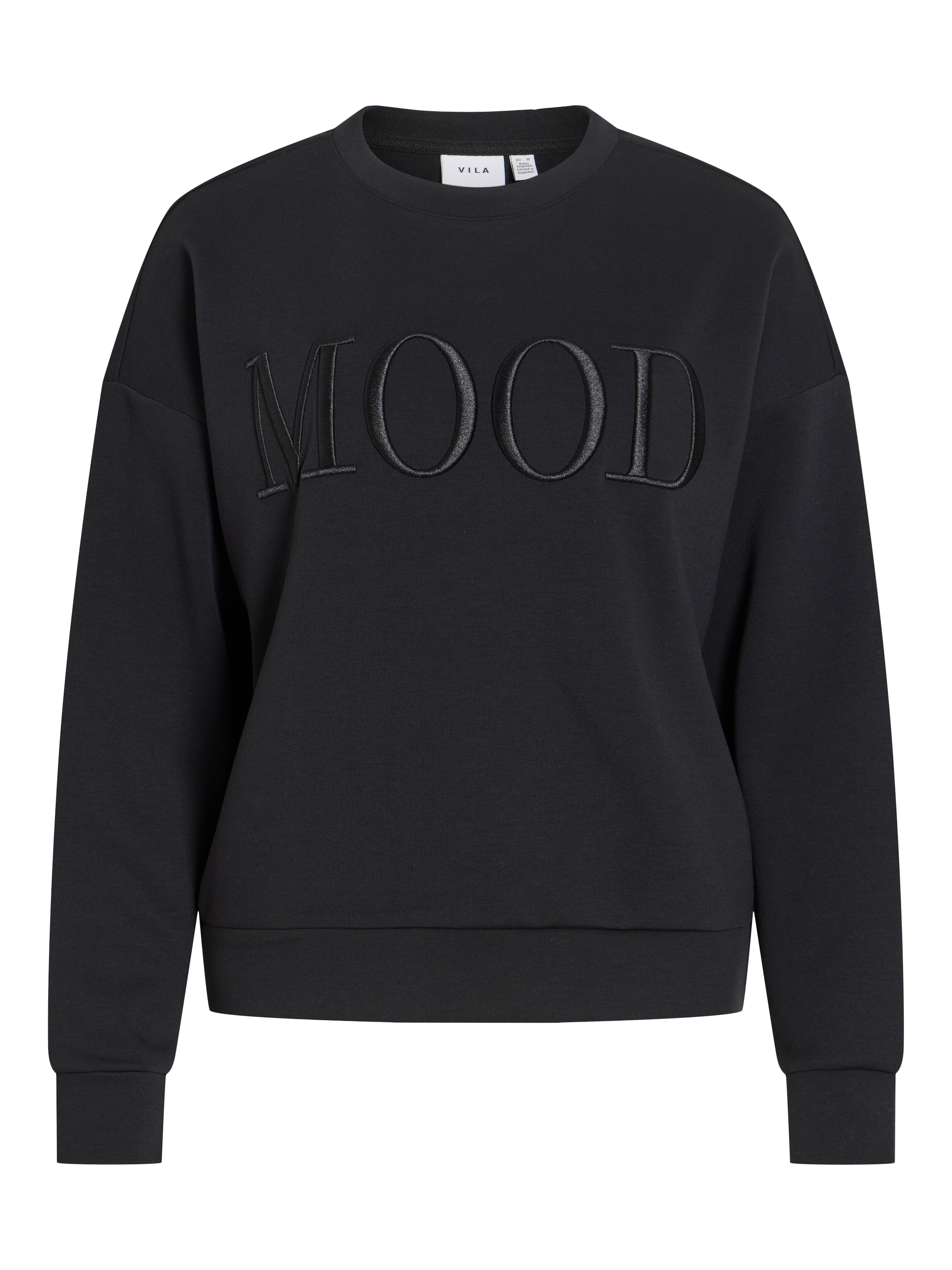 Vila Pull »VIREFLECT MOOD EMB L/S SWEAT TOP/R/3«, mélange de matières, coupe ample
