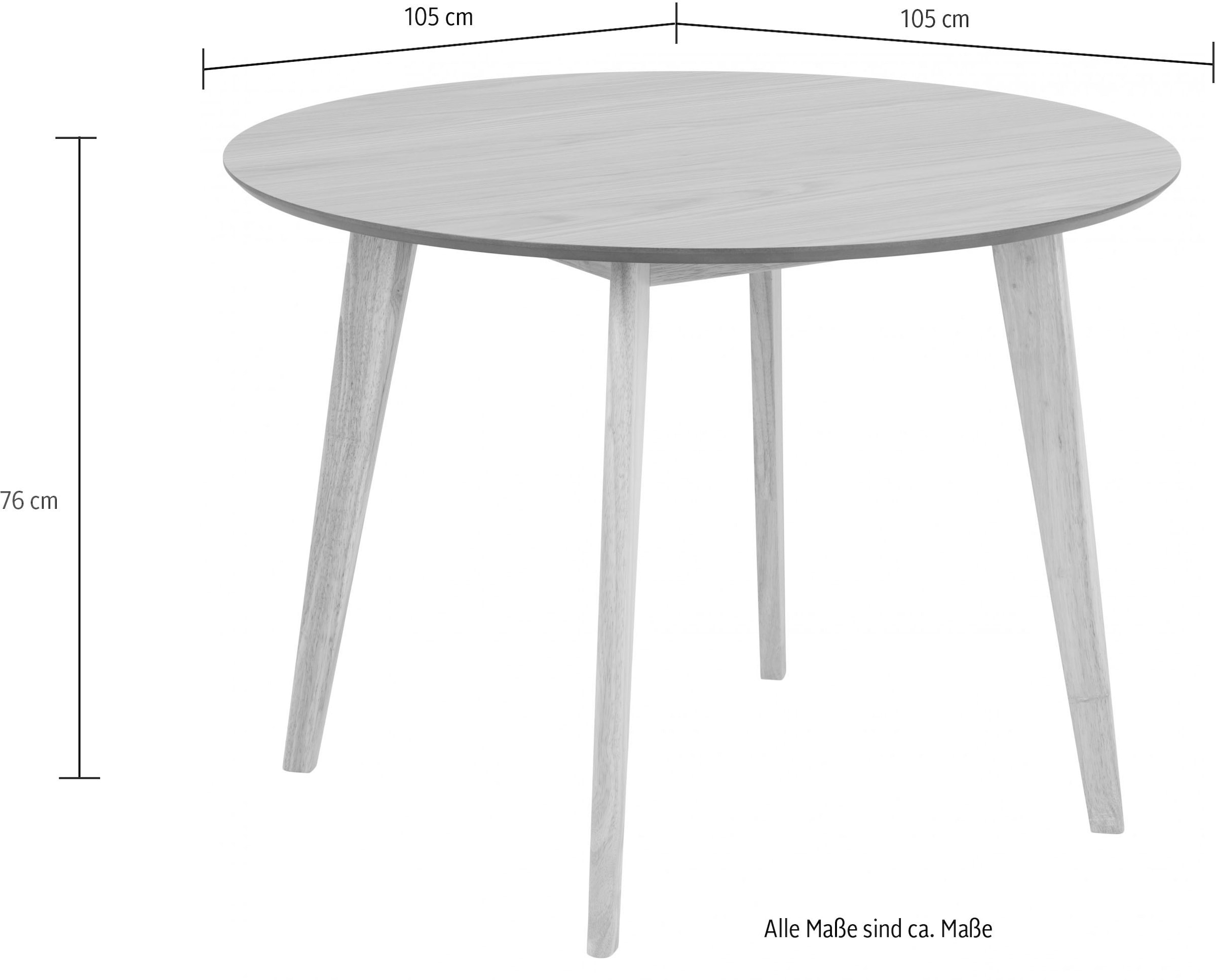 ACTONA GROUP Table de salle à manger »Roxby rund Ø105 – kompakt, robust & pflegeleicht, zeitloses Design« Table de cuisine, OTTOs Choice, 1 cuis tlg. table à manger ronde Roxby, avec placage chêne Ø 105 cm