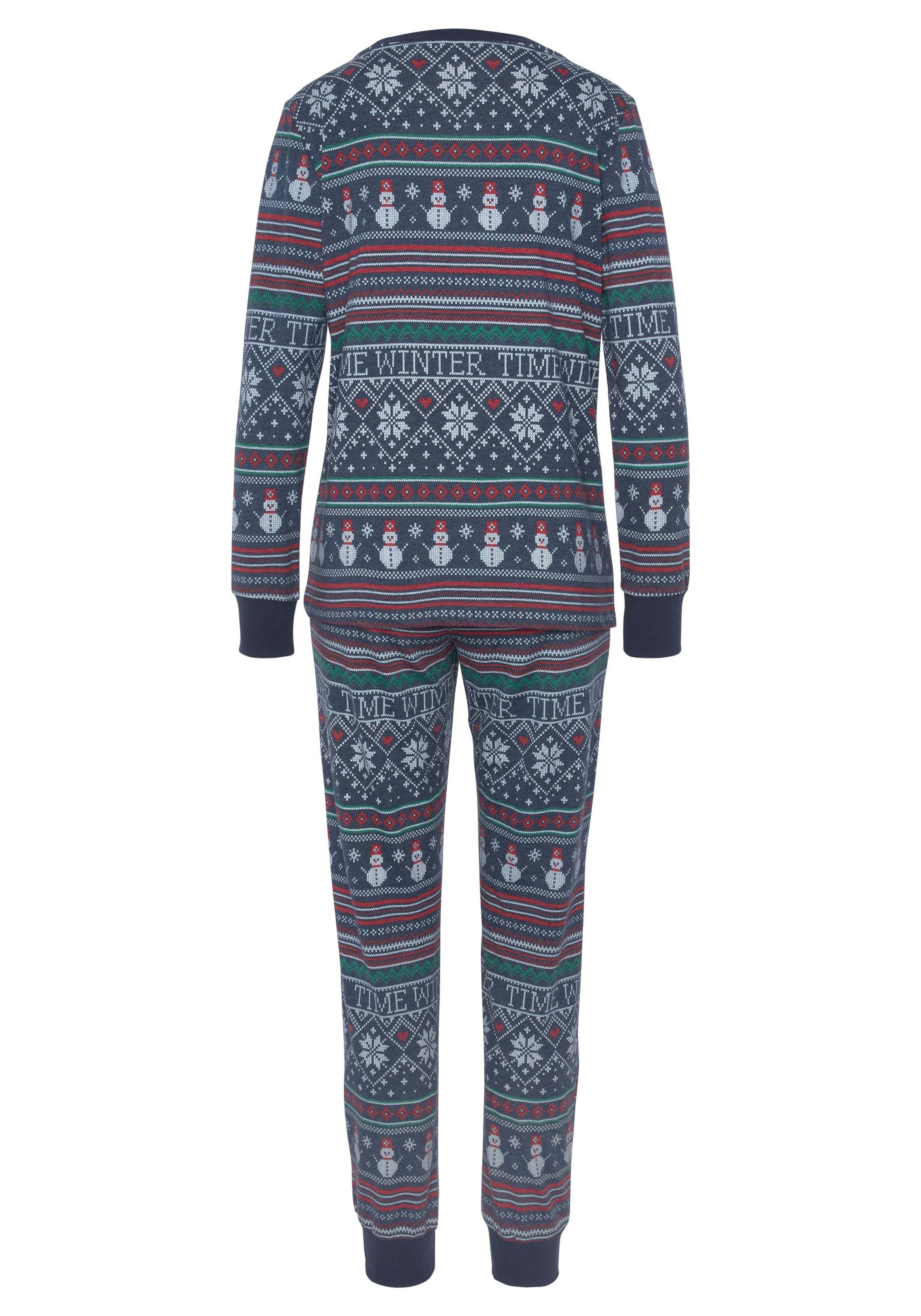 LASCANA Pyjama 2 pièces mit winterlichem Druck