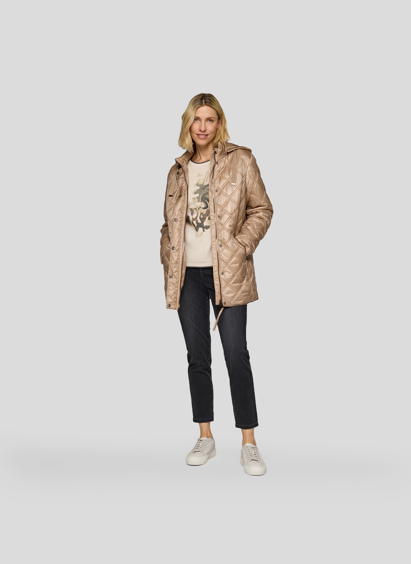 Rabe Rundhalspullover mit intarsien Print