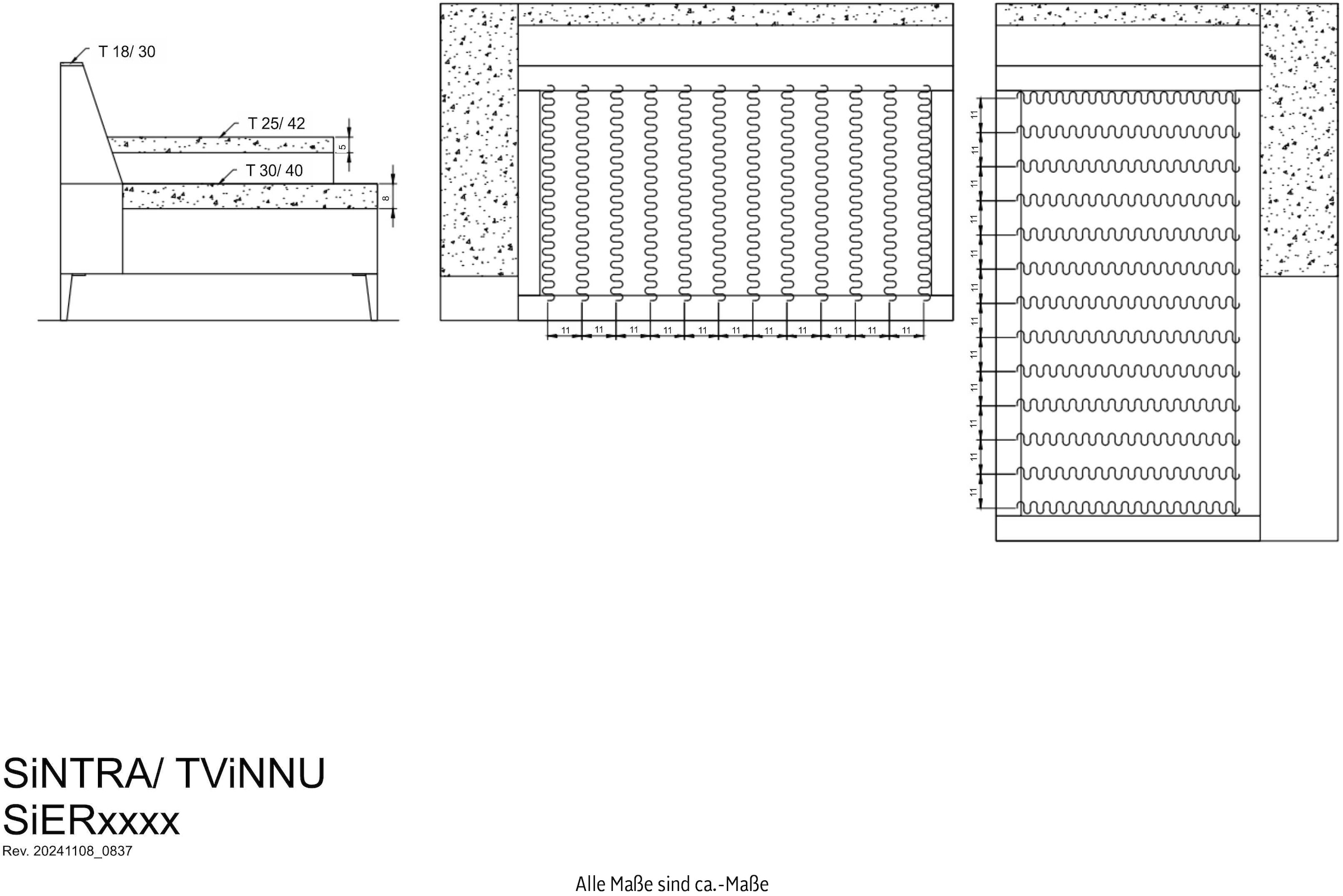 andas Canapé d'angle »TVINNU, L-Form, 275cm, in Cord und Leinenoptik« wahlweise Recamiere rechts/links, schwarze Füsse, bequemer Sitzkomfort