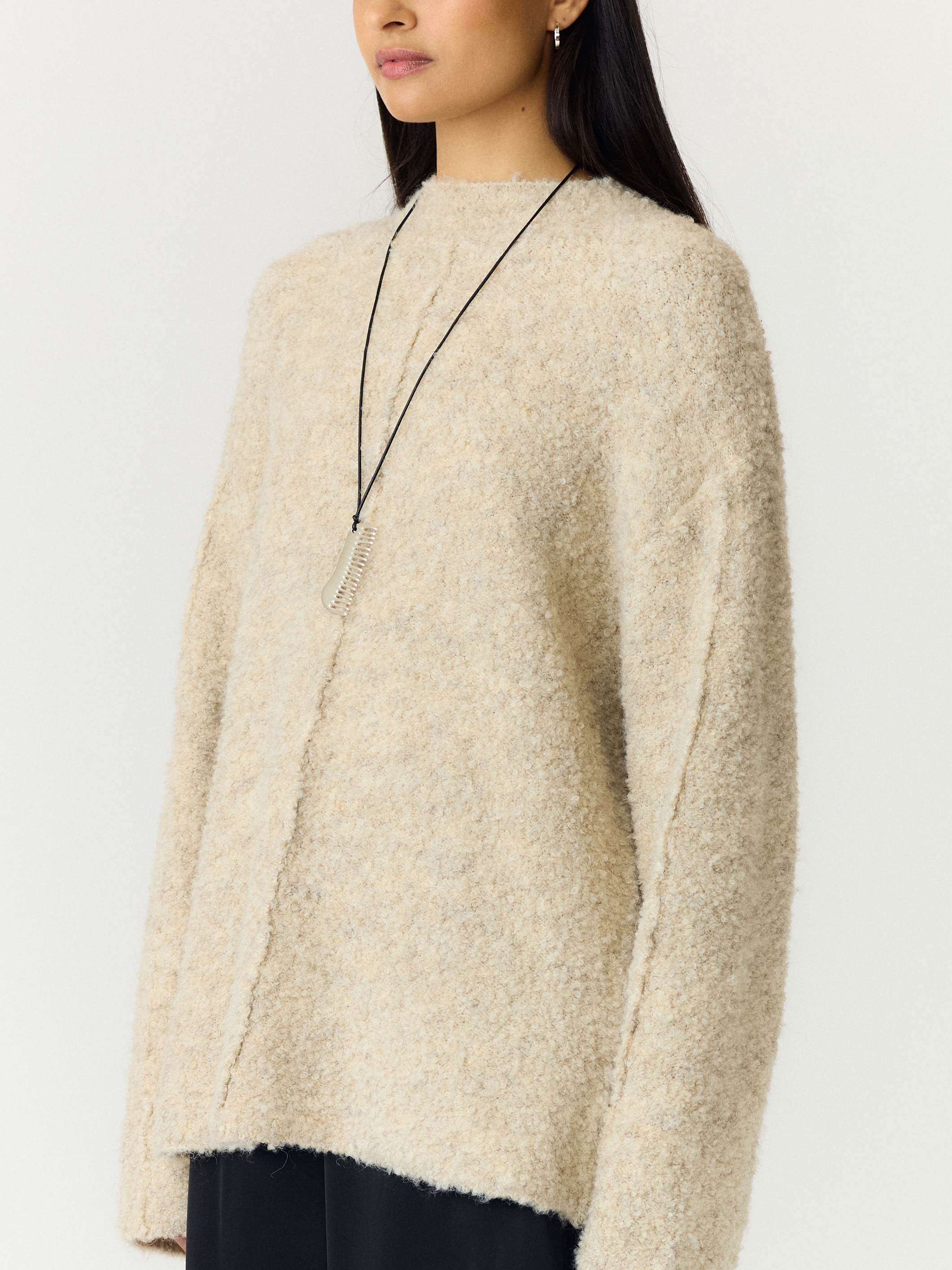 Y.A.S Pull à col montant »YASPLIRA LS HIGH NECK PULLOVER NOOS« Materialmix mit Wolle