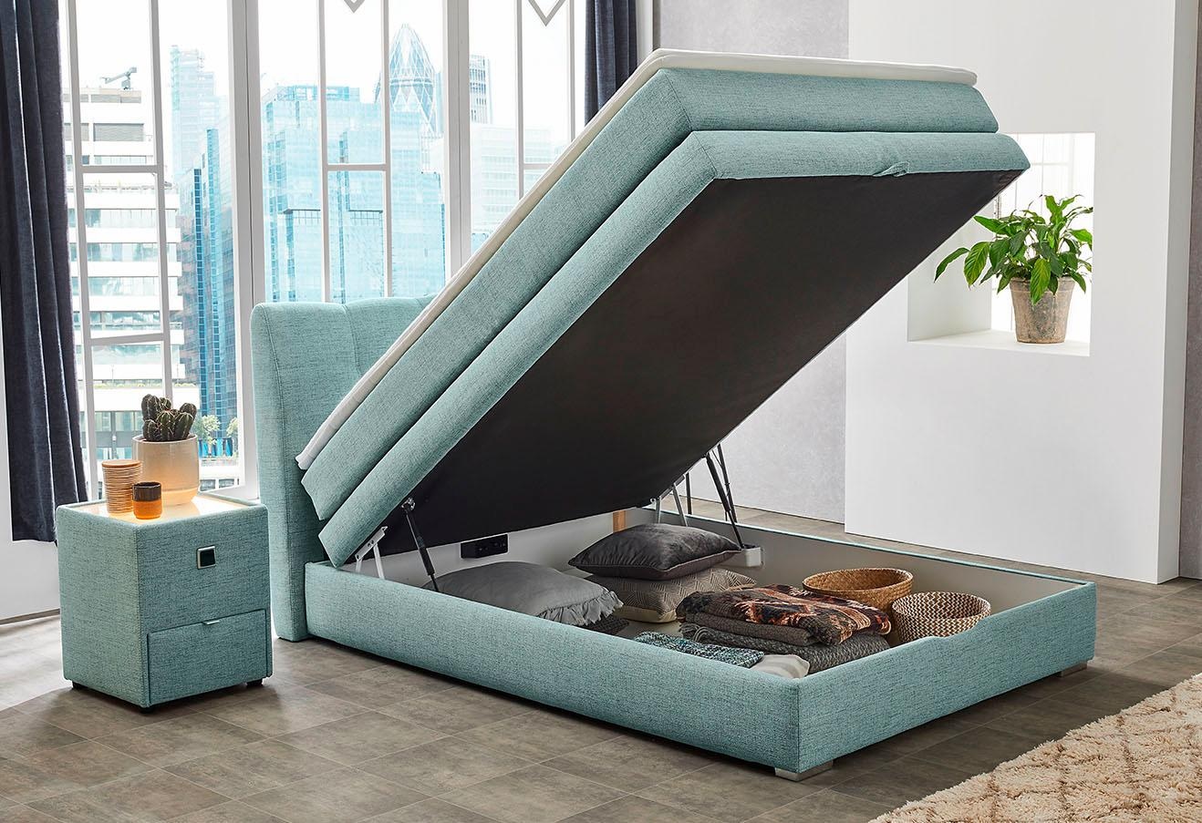 Jockenhöfer Gruppe Boxspringbett »Amelie« mit Bettkasten und Topper, erhältlich in 120 & 140cm Breite