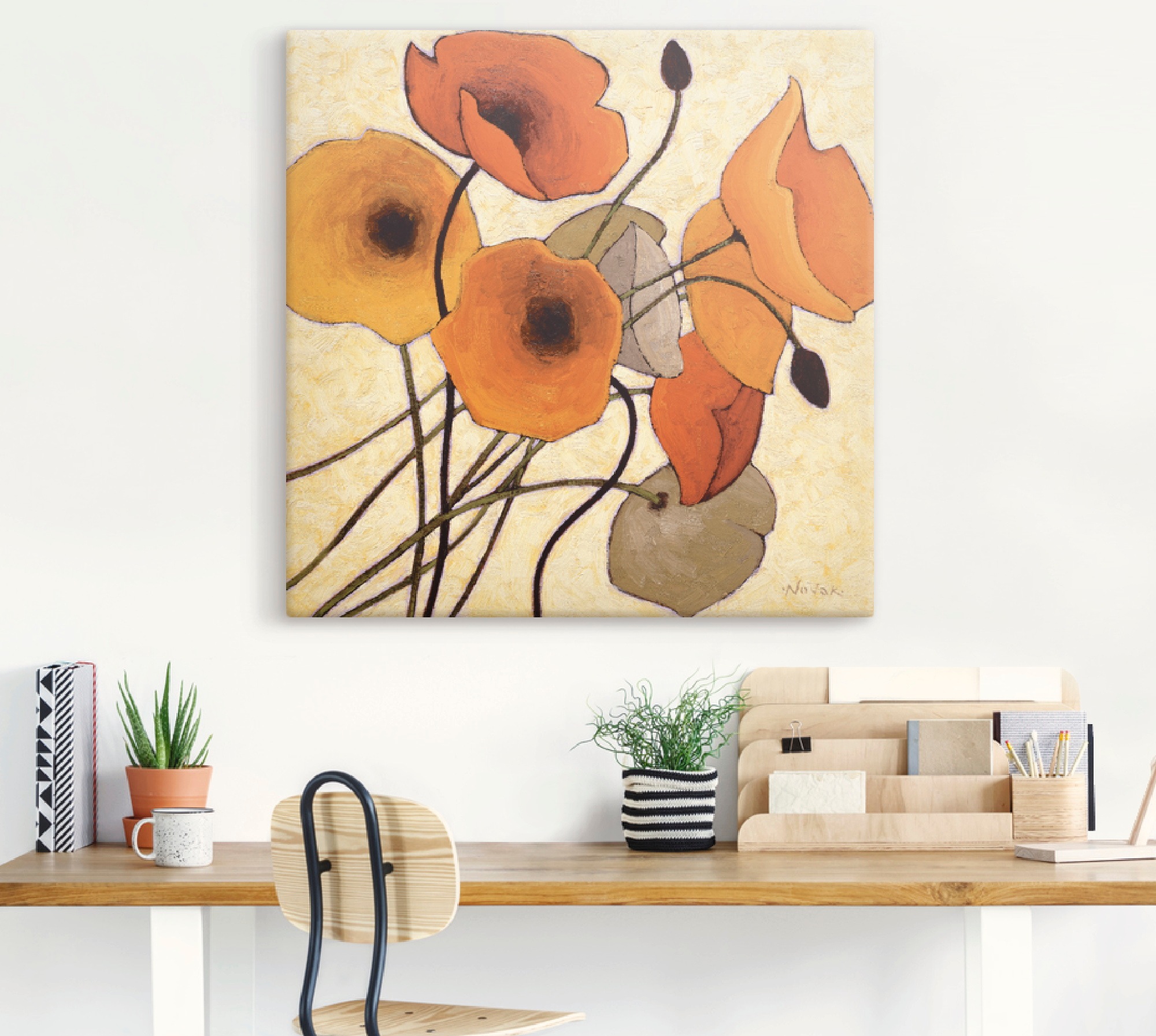 Artland Tableau sur toile »Kürbismohn II« 1 cuis tlg. auf Holzrahmen gespannt