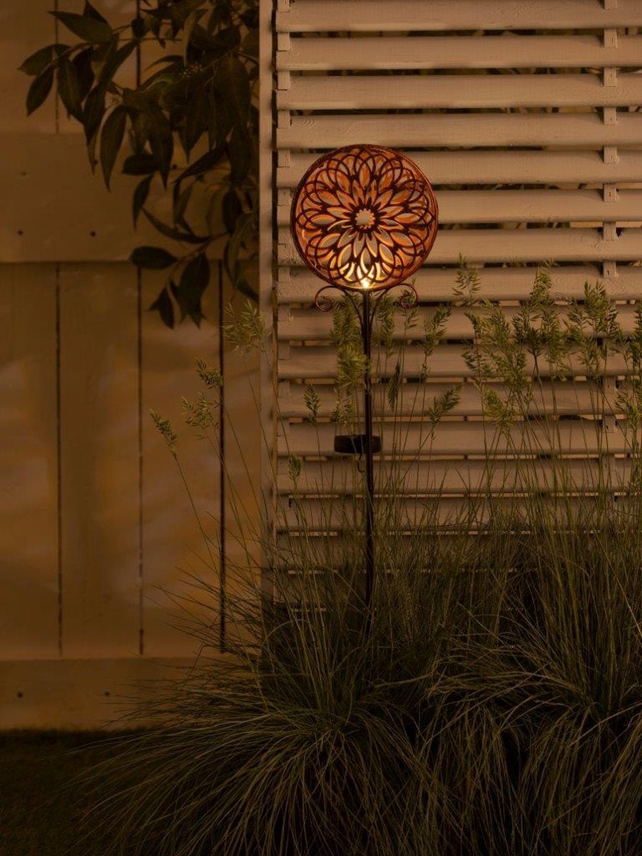 LUXFORM Gartenleuchte »Solar-Erdspiess-Gartenlampe - Mandala - 2 Stück« LED-Modul 2 Stk. Dekoratives Gartenornament
