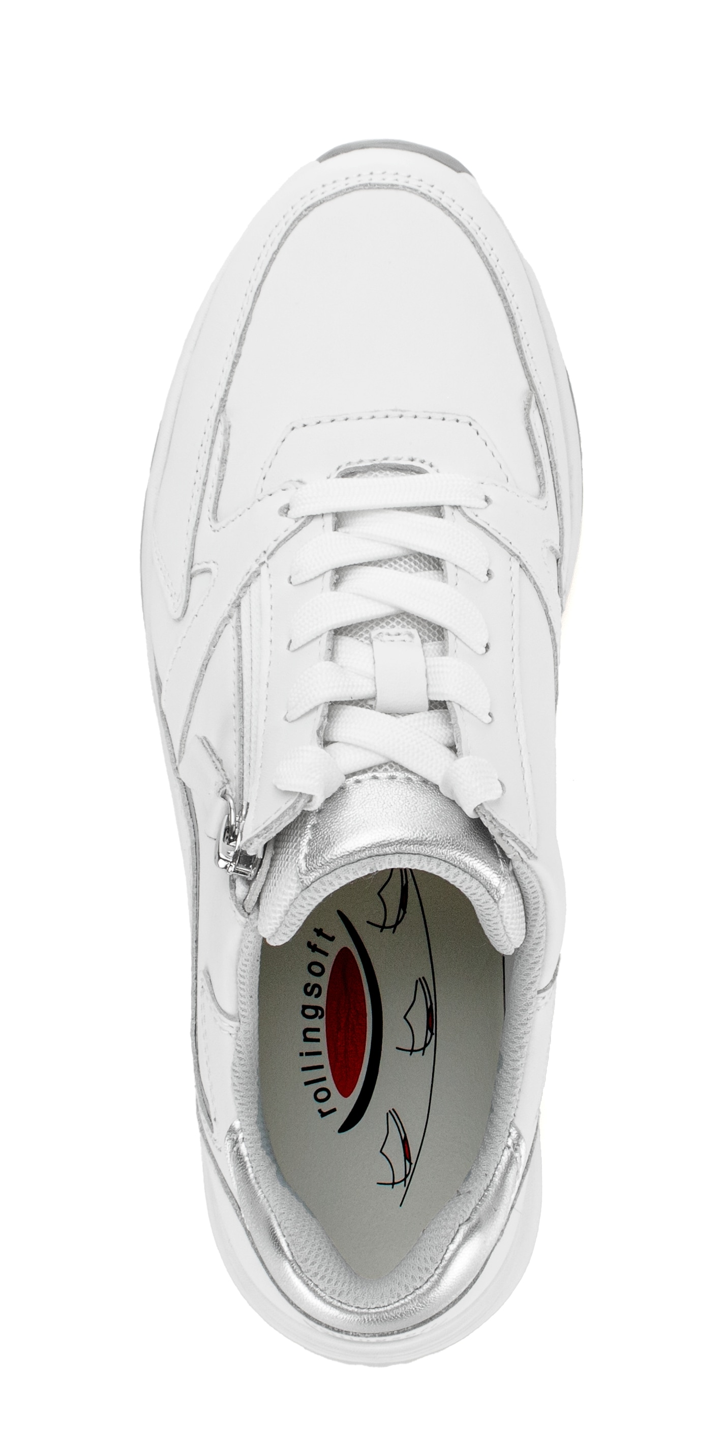rollingsoft Baskets compensées  , chaussure de loisirs, chaussure basse, chaussure à lacets avec empiècements contrastés