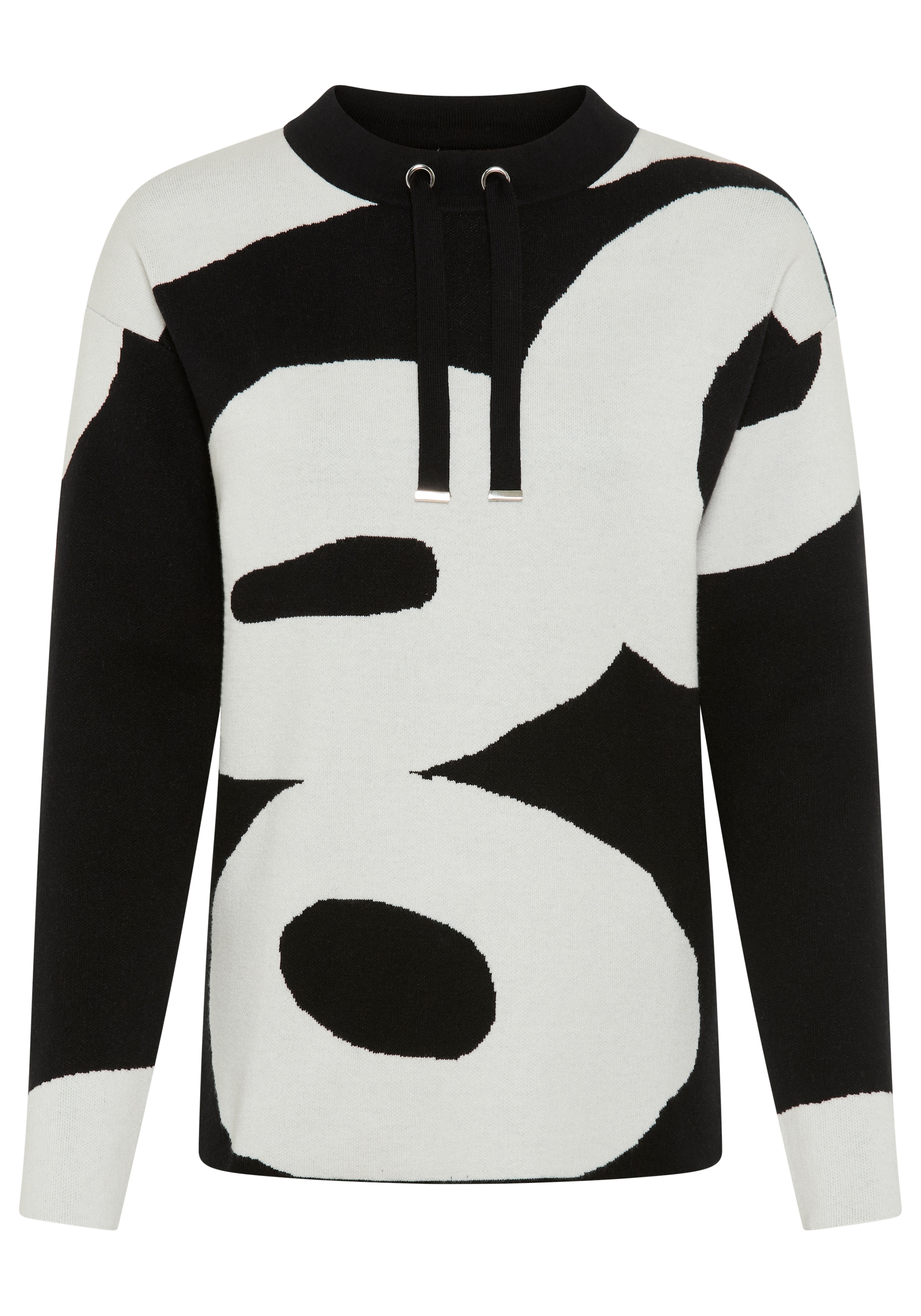 Laura Scott Jacquardpullover kuscheliger Winterstrick mit Muster und Bindebändern - NEUE KOLLEKTION