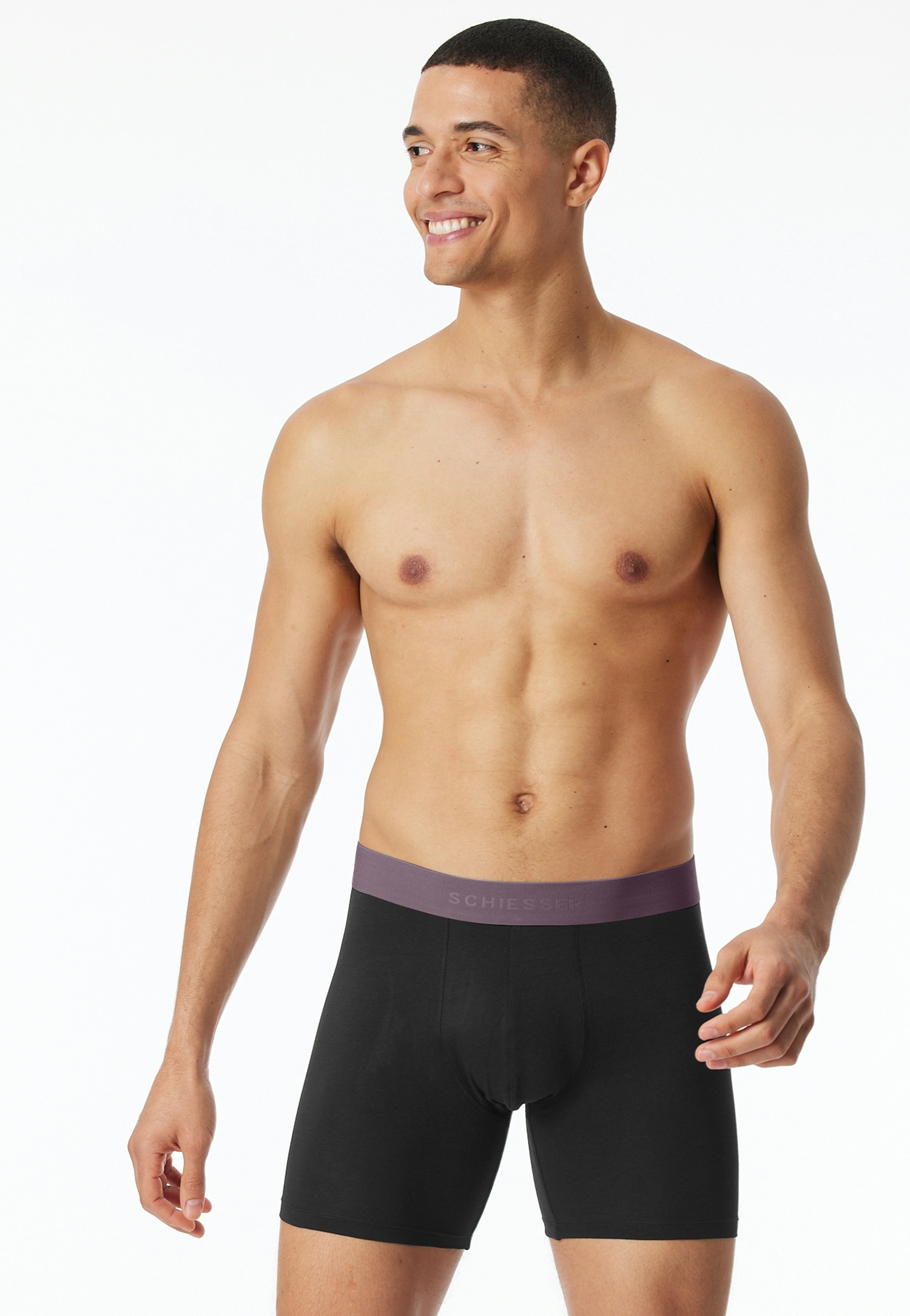 Schiesser Caleçon long »95/5 Multipacks« 2er Pack,  mit farblich abgesetztem, sportlichem Logo-Webgummibund